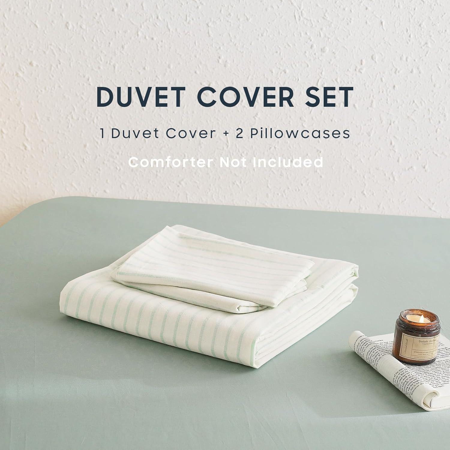 Juego de Funda de Edredón Individual Despertar En Nube 100% Algodón Aqua Blanco