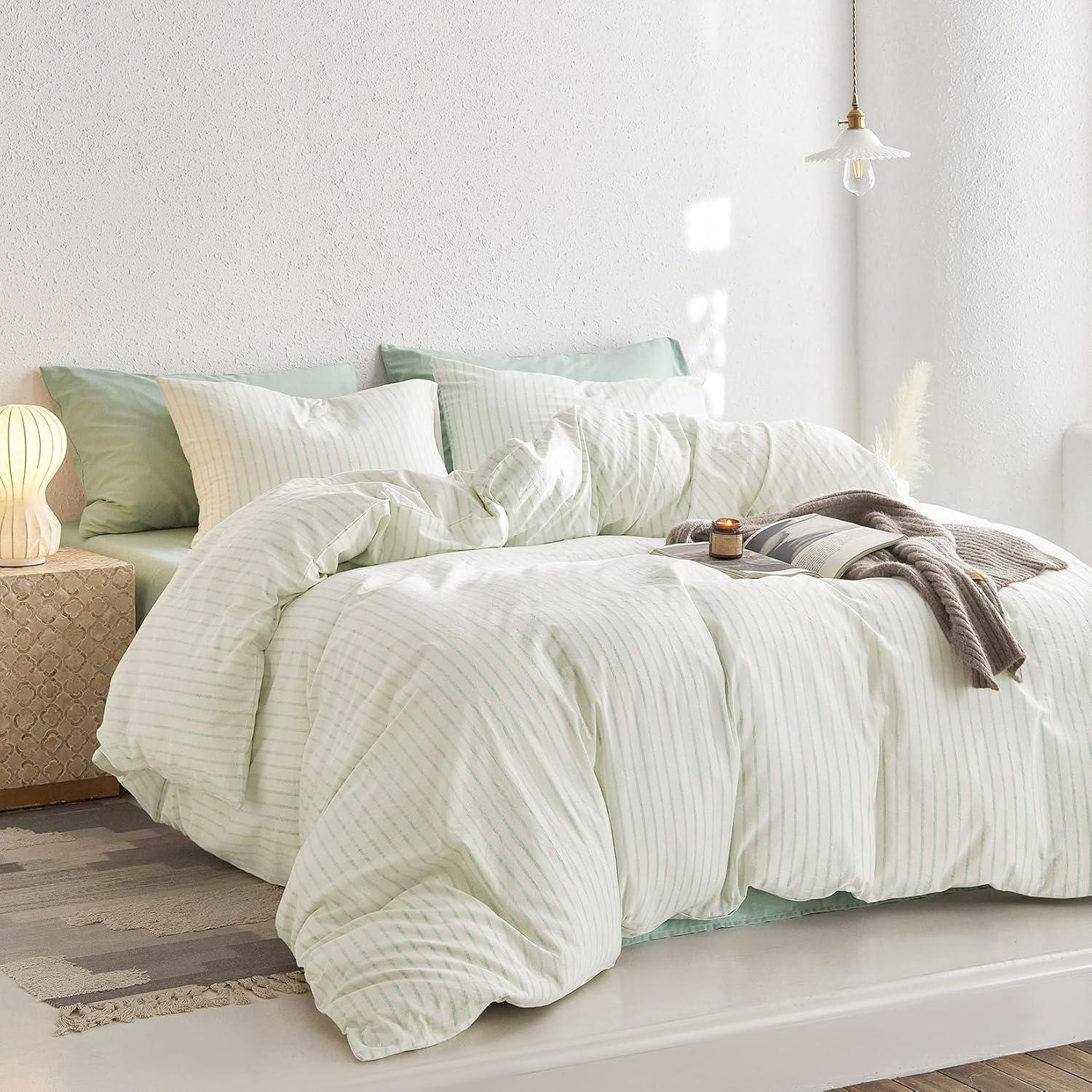 Juego de Funda de Edredón Individual Despertar En Nube 100% Algodón Aqua Blanco