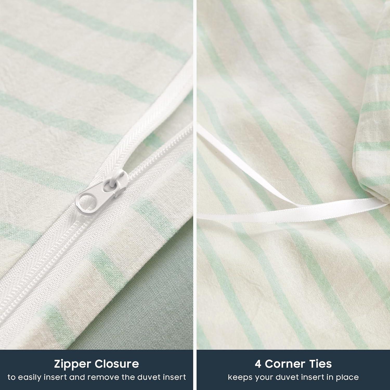 Juego de Funda de Edredón Individual Despertar En Nube 100% Algodón Aqua Blanco