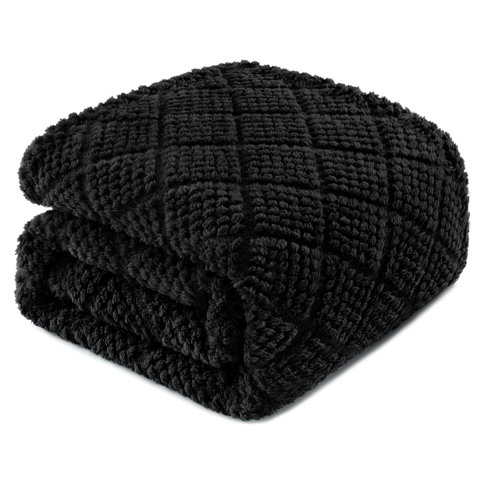 Manta de Forro Whale Flotilla 127x152 cm Negra Suave y Cálida