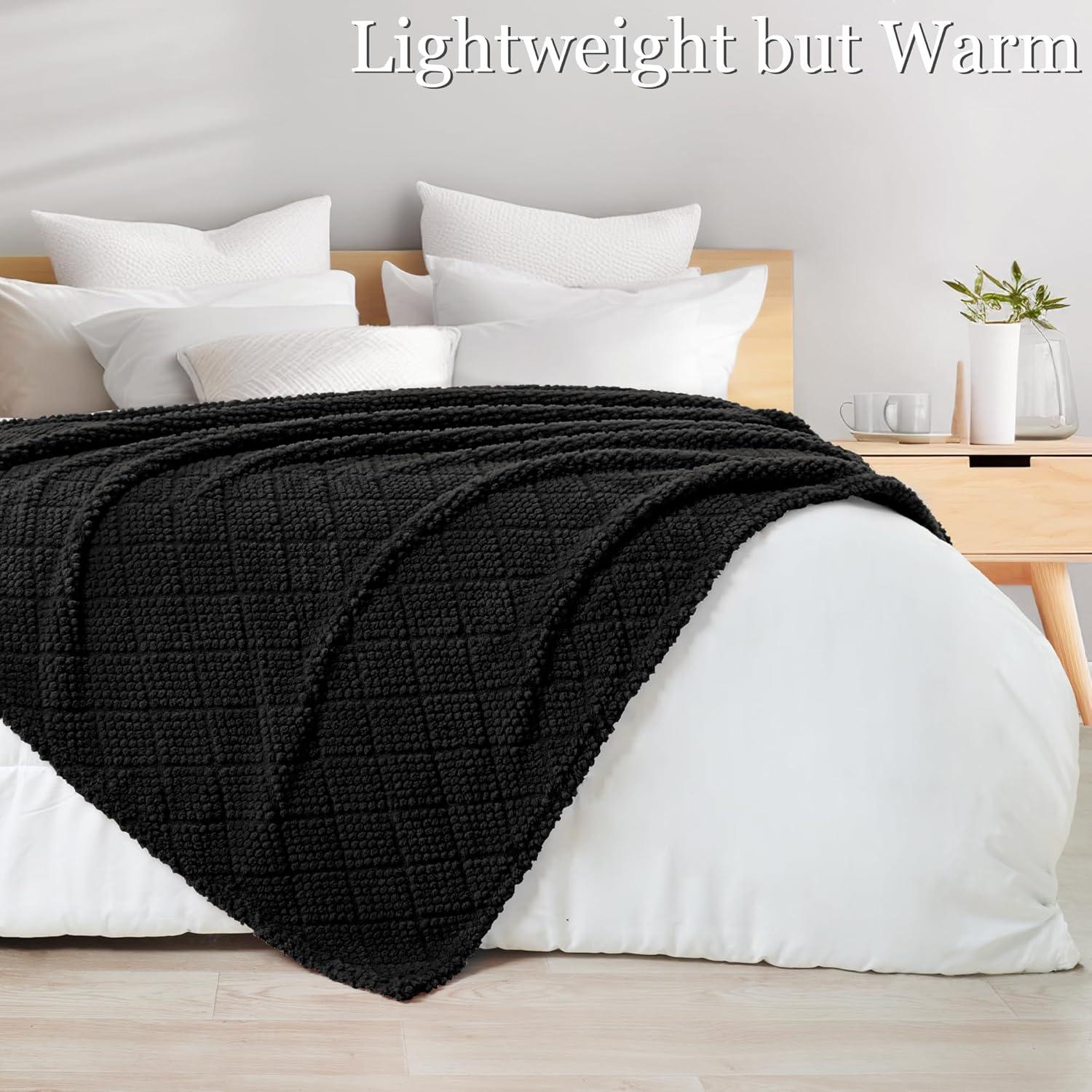 Manta de Forro Whale Flotilla 127x152 cm Negra Suave y Cálida