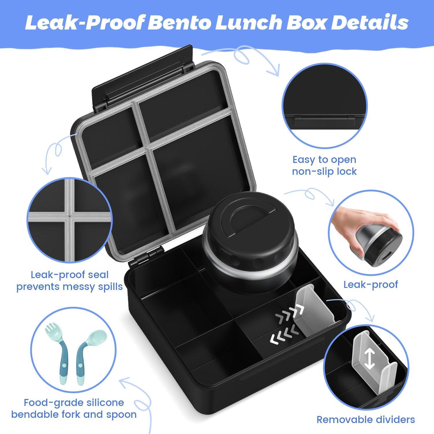 Caja Bento con Termo LOHASOK 1600ml a Prueba de Fugas