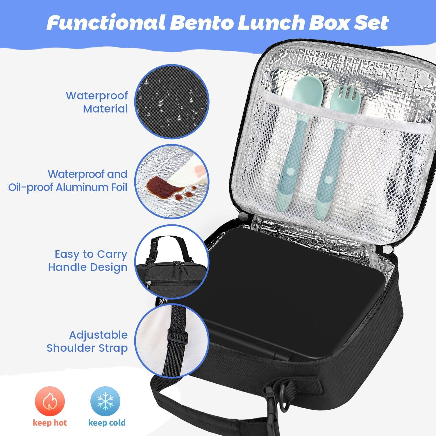 Caja Bento con Termo LOHASOK 1600ml a Prueba de Fugas