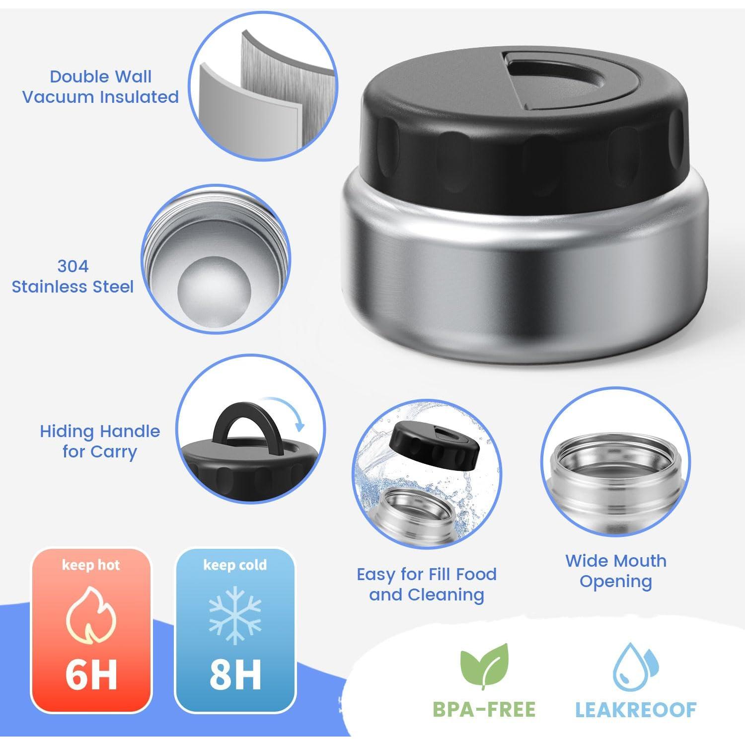 Caja Bento con Termo LOHASOK 1600ml a Prueba de Fugas