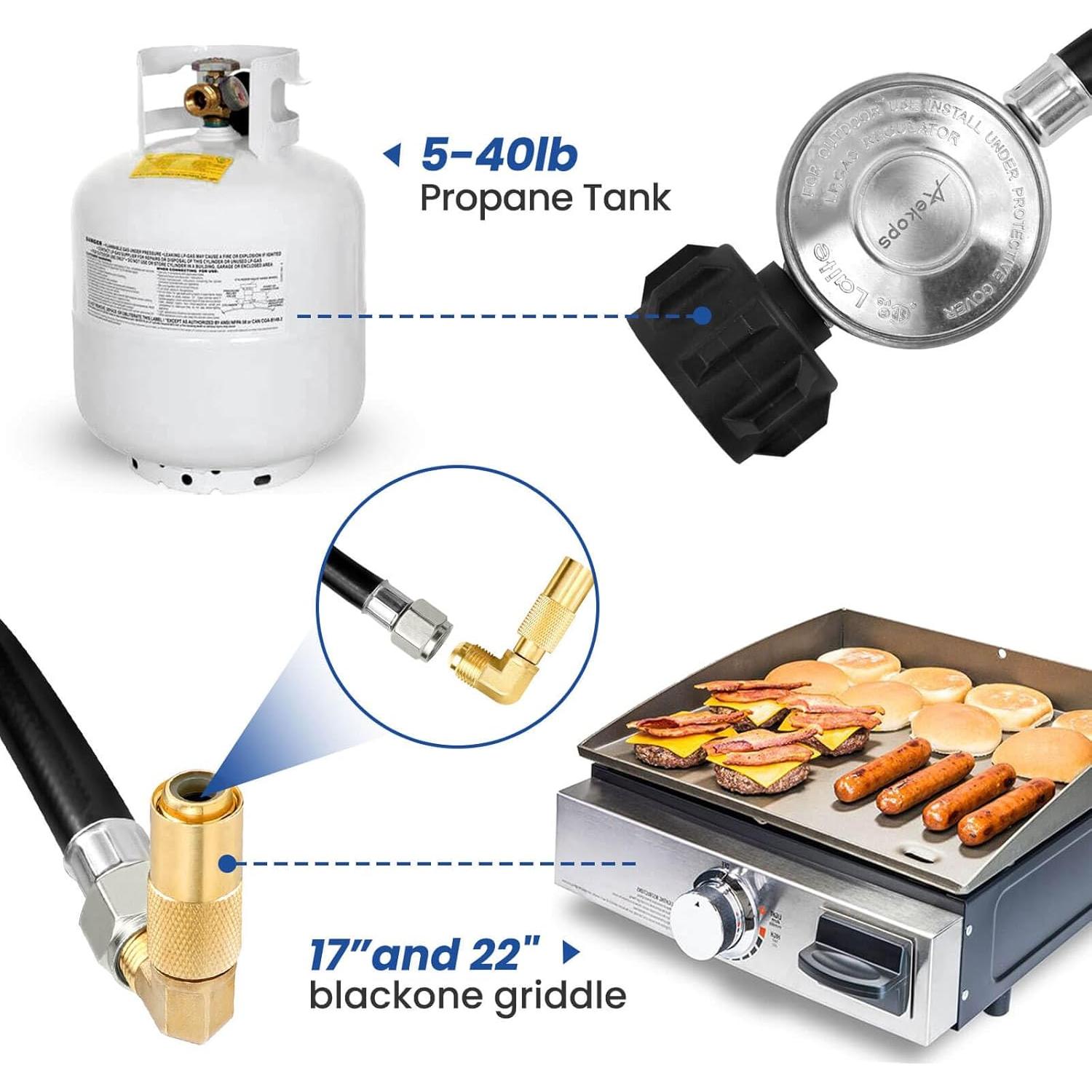 Adaptador de Manguera de Propano Aekops 5 PIES con Regulador