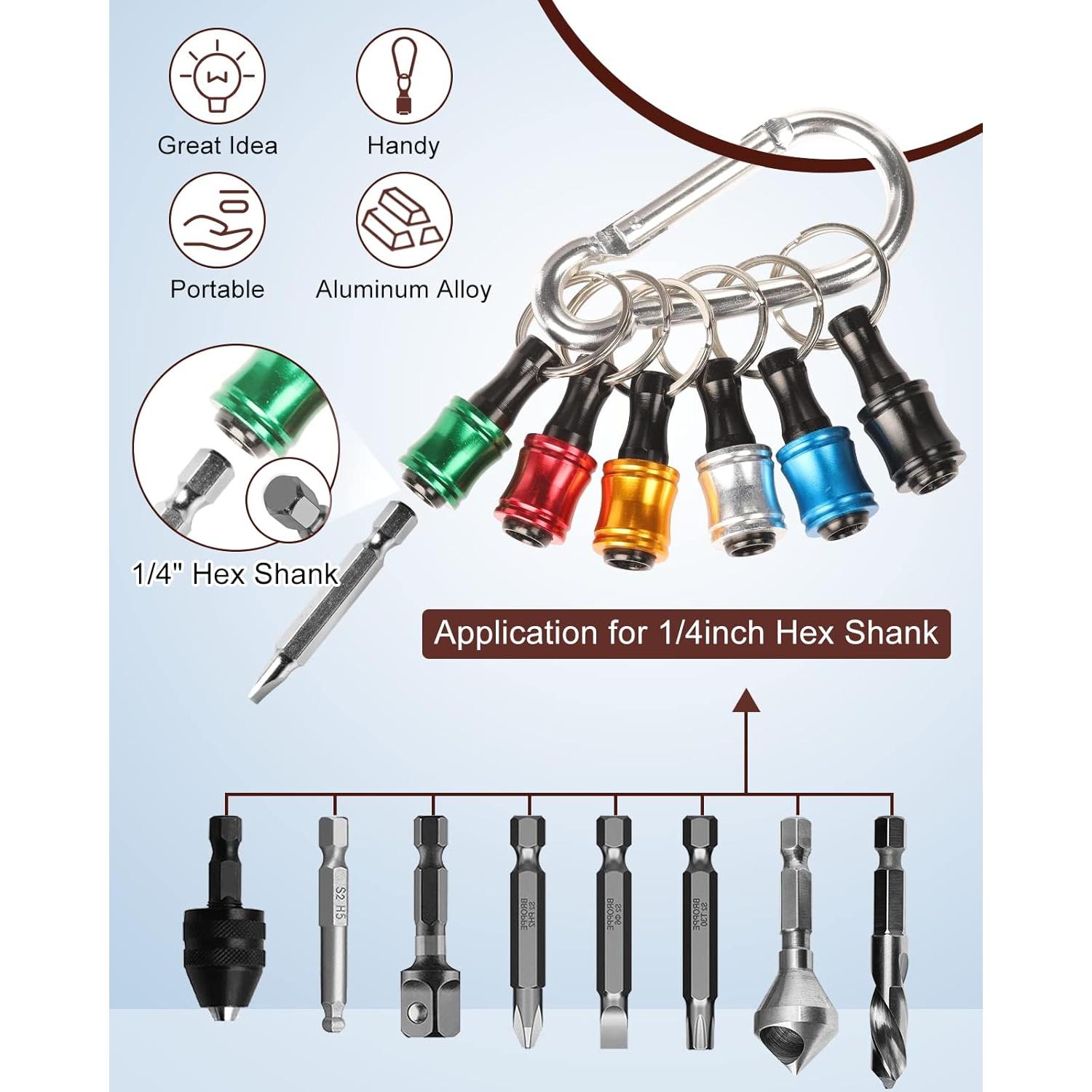 Soporte de Puntas Katerk 6 Pcs 1/4" Hexagonal Aluminio