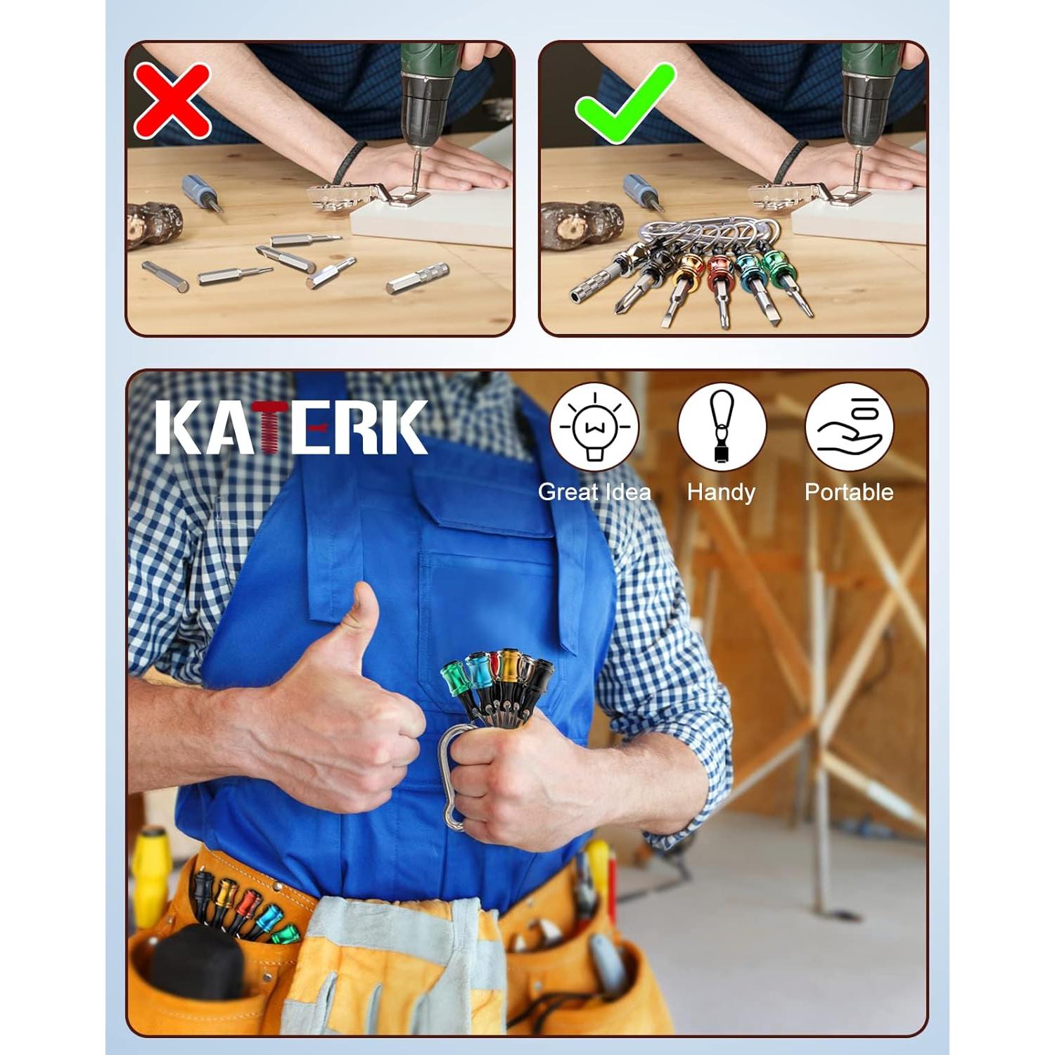 Soporte de Puntas Katerk 6 Pcs 1/4" Hexagonal Aluminio