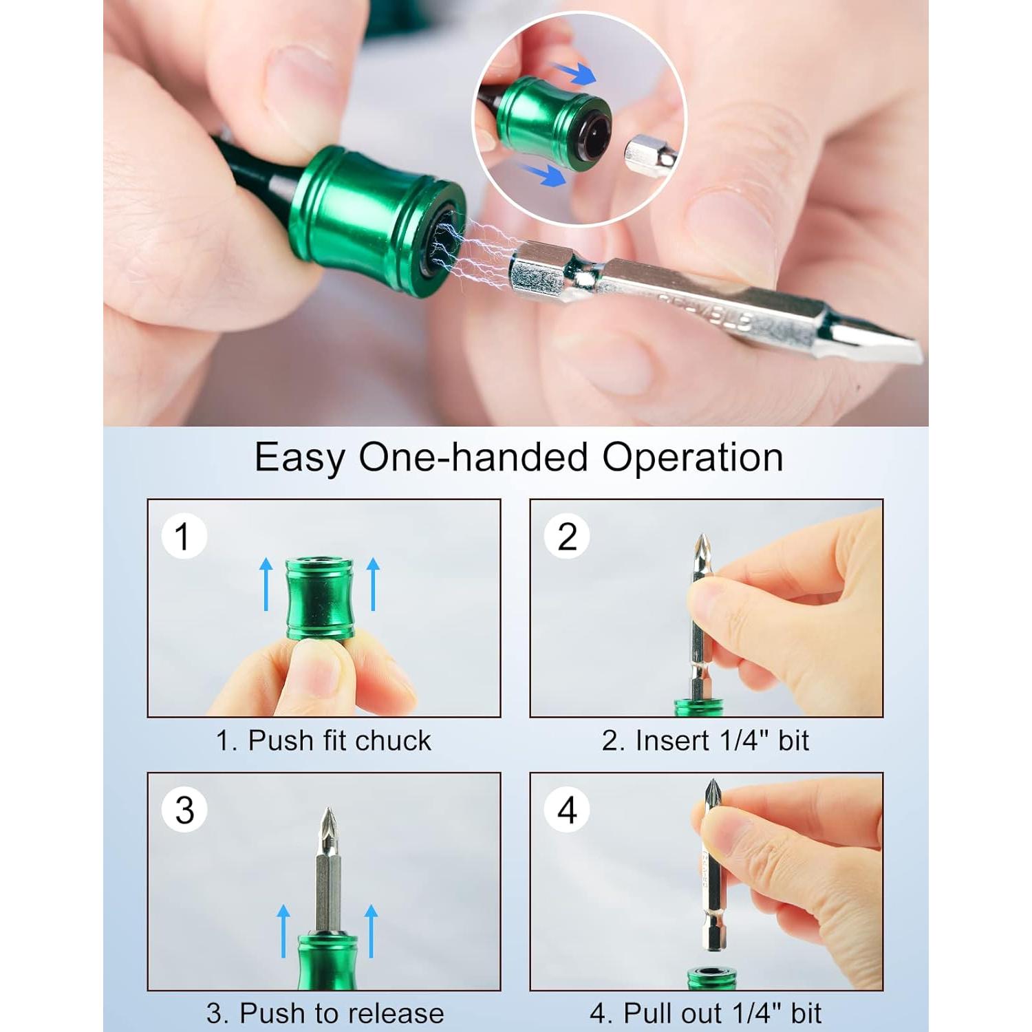 Soporte de Puntas Katerk 6 Pcs 1/4" Hexagonal Aluminio