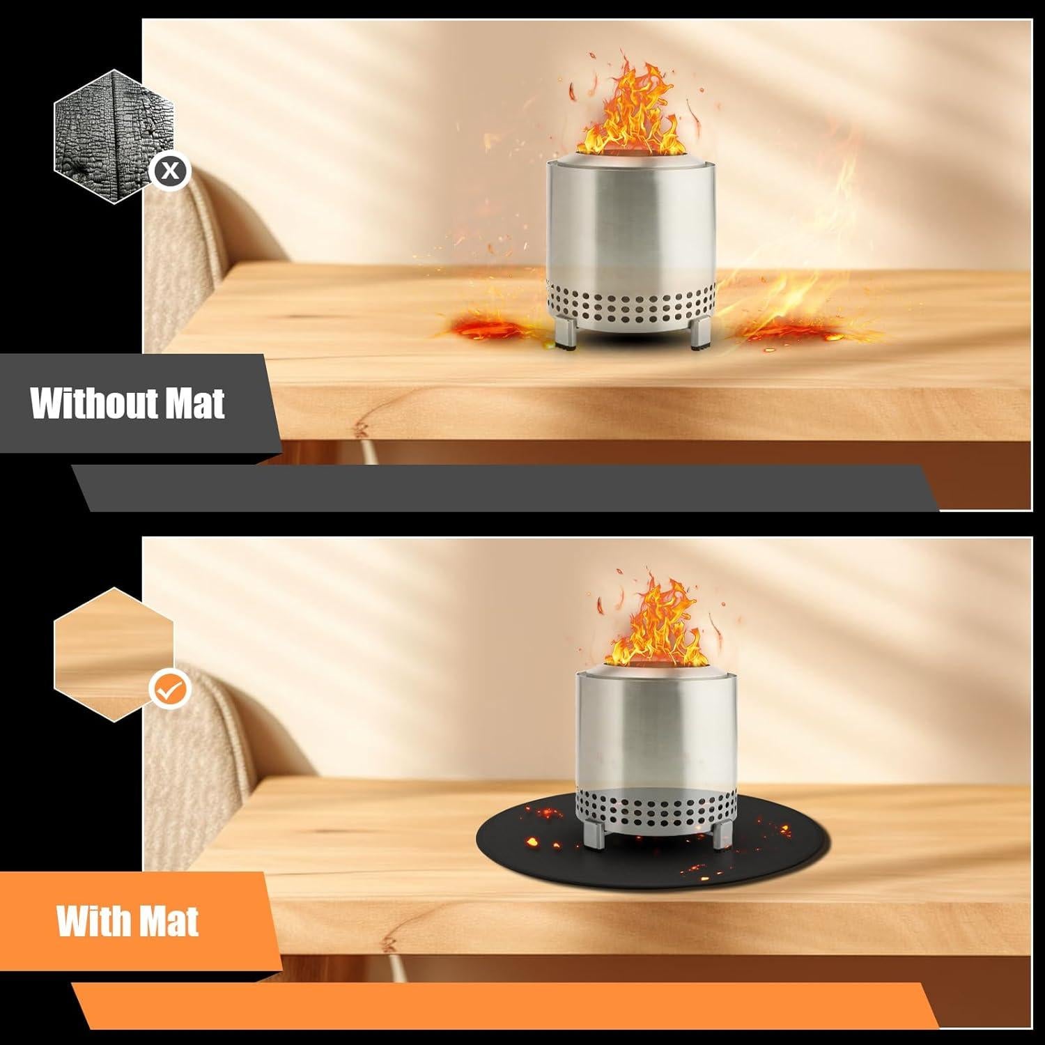 Alfombrilla Ignífuga GIESIOE 20" para Fogata de Mesa XL