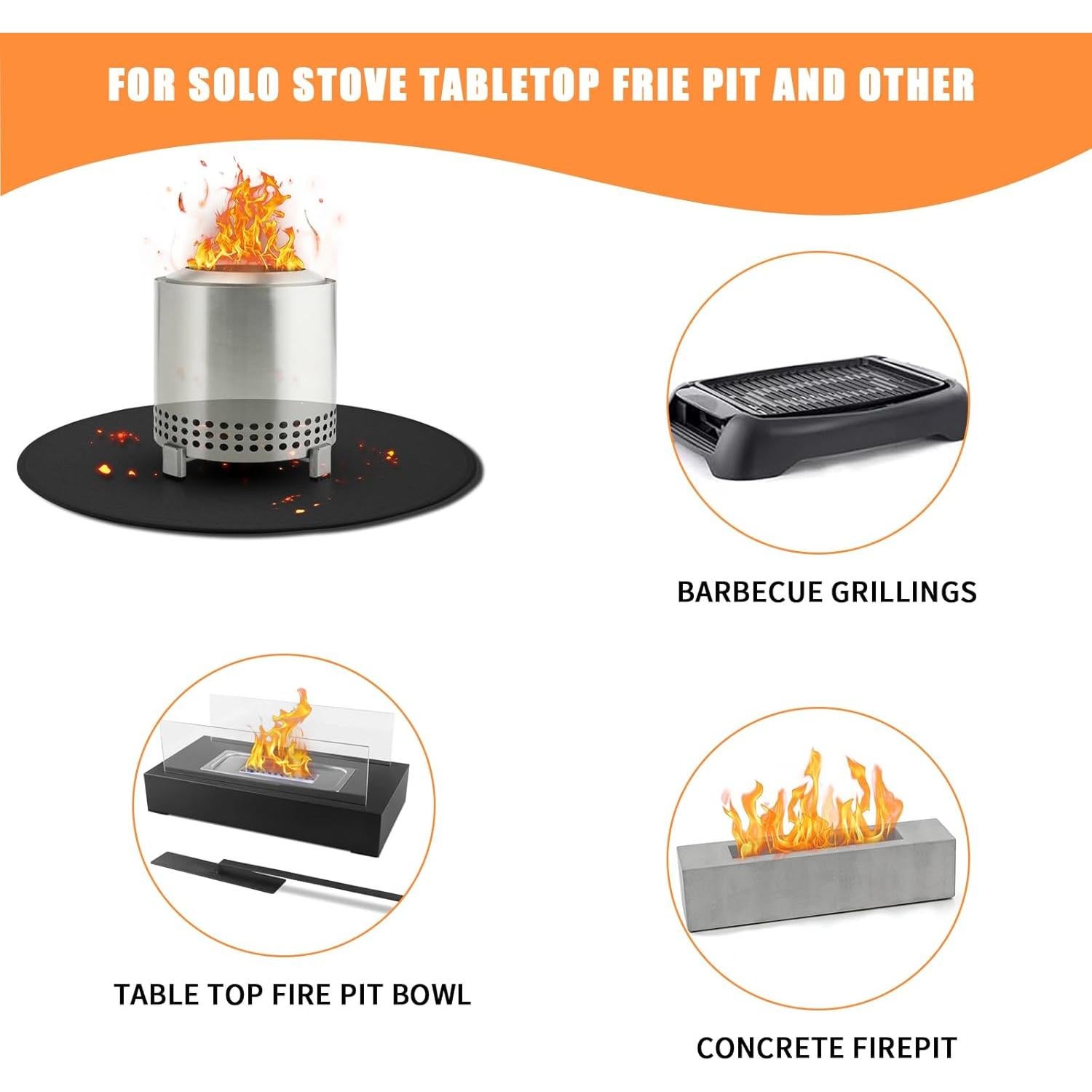 Alfombrilla Ignífuga GIESIOE 20" para Fogata de Mesa XL