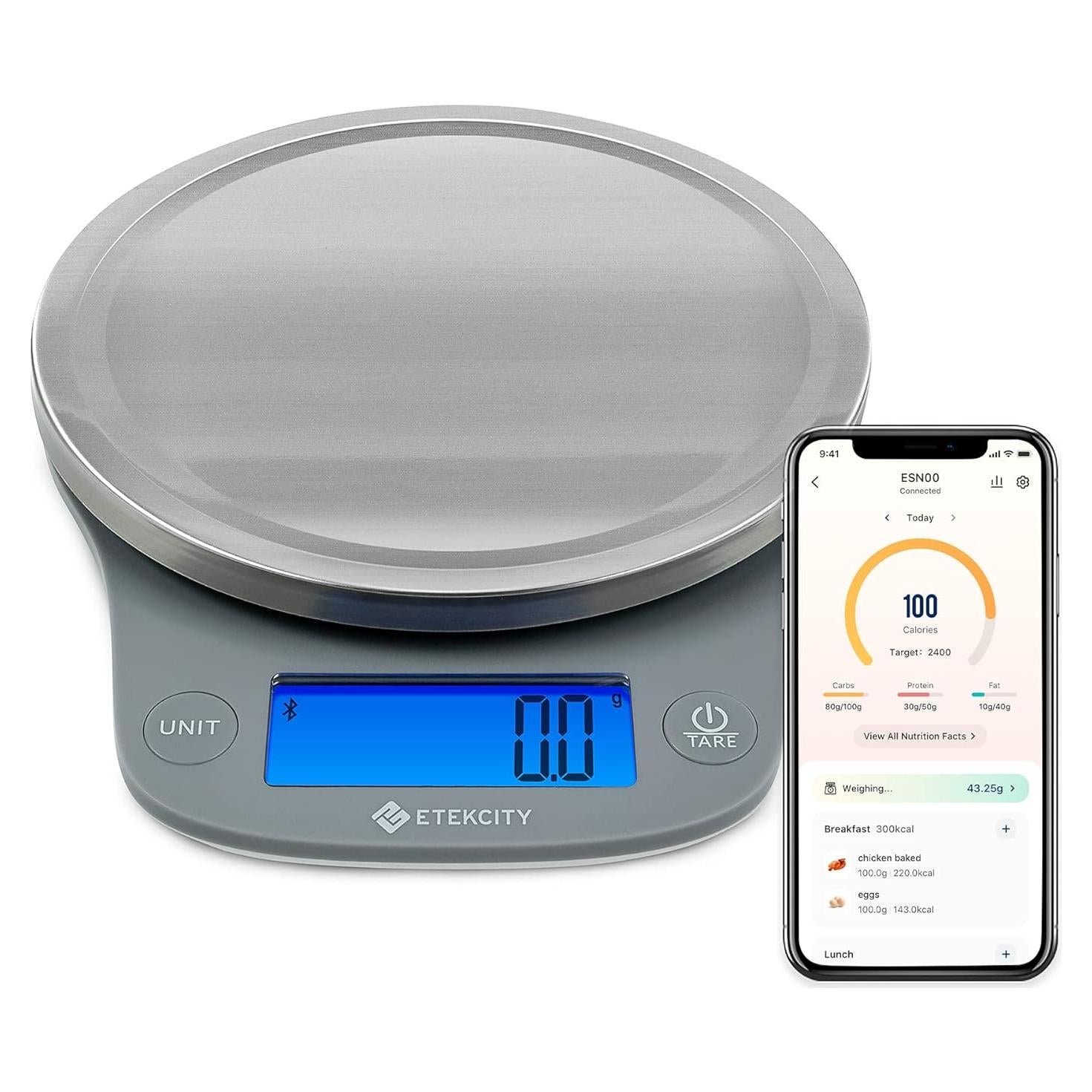 Balanza de Cocina Digital Etekcity 5000g Bluetooth Acero Inoxidable