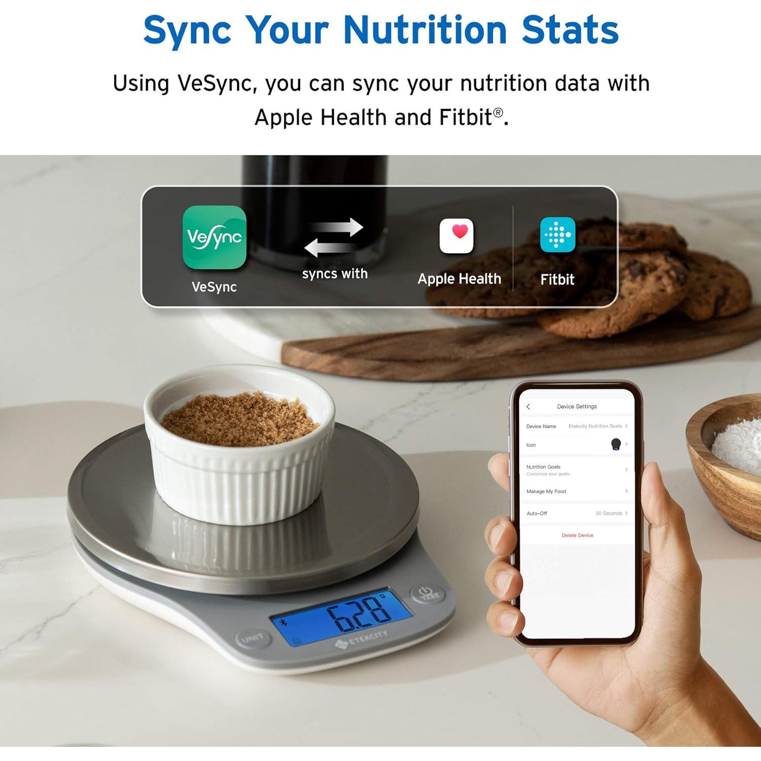 Balanza de Cocina Digital Etekcity 5000g Bluetooth Acero Inoxidable