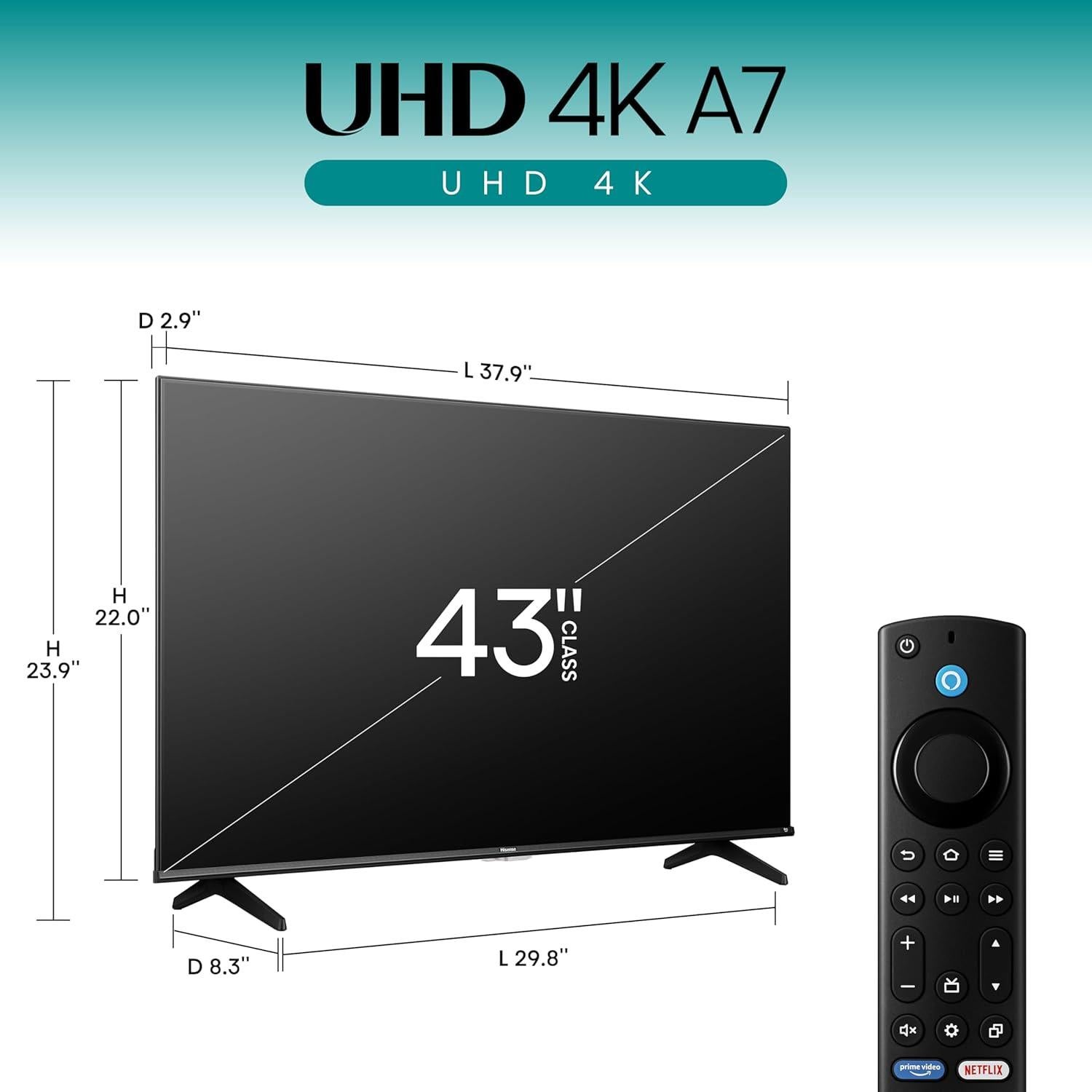 Televisor Hisense 43" A7 4K UHD Smart Fire TV 2025