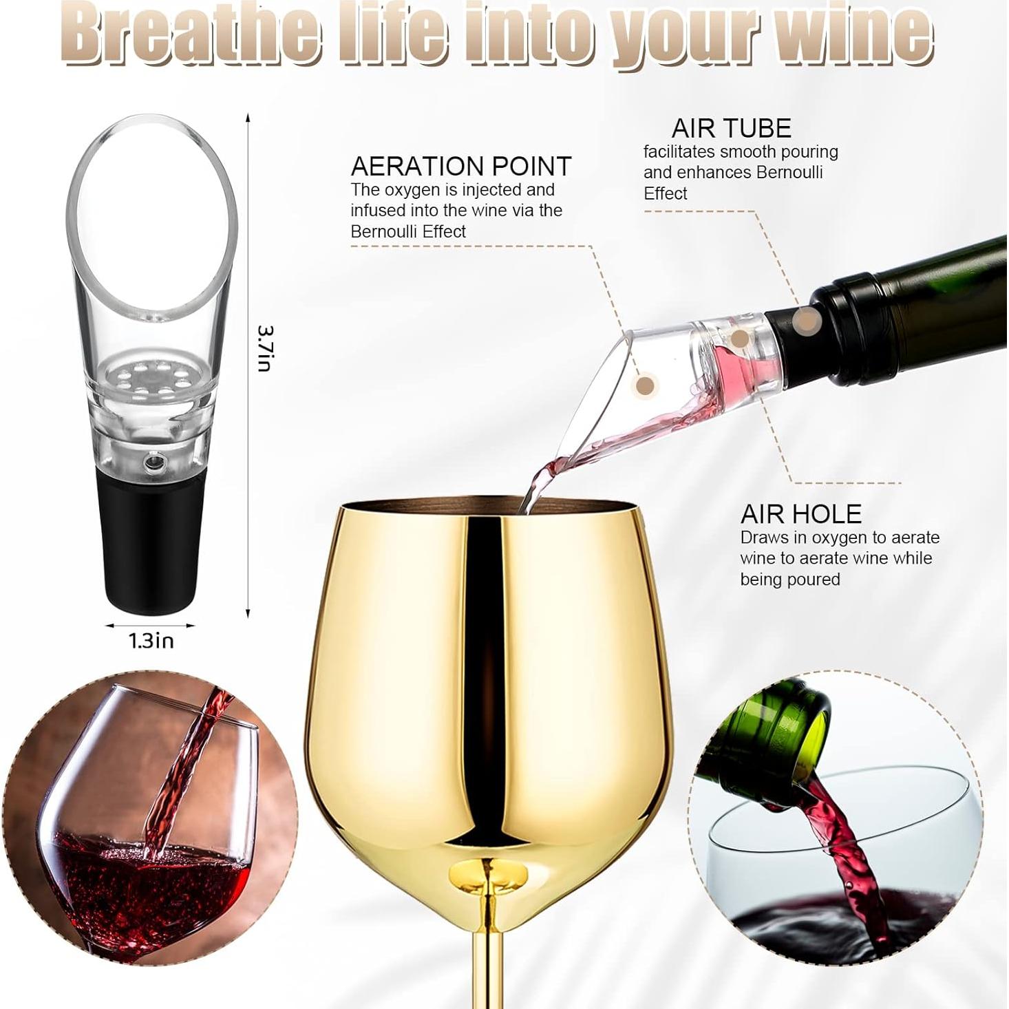 Juego de 4 Copas de Vino Irrompibles Patelai 18 oz Oro