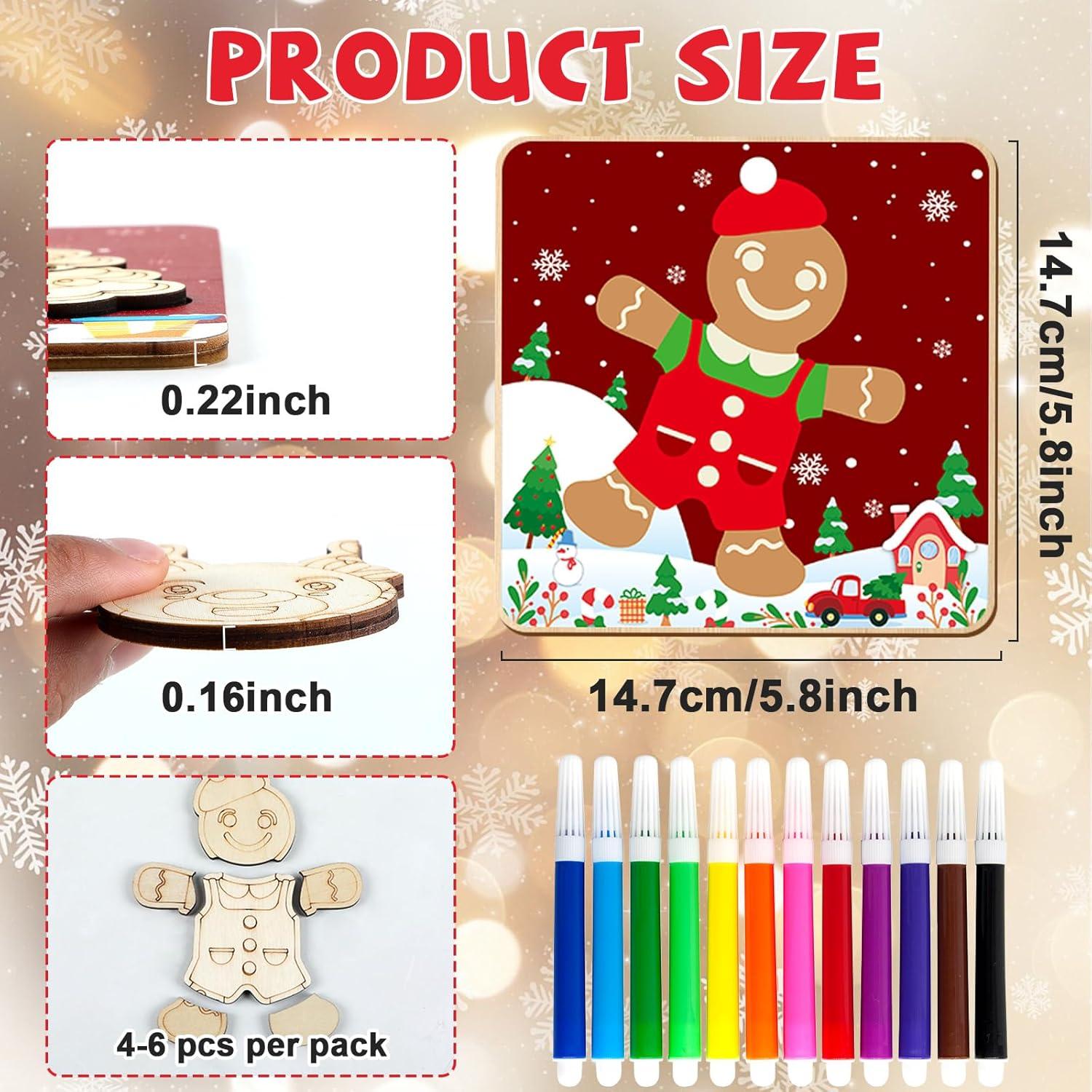 Paquete de 12 Rompecabezas de Madera Navideños Gisgfim 14.7cm