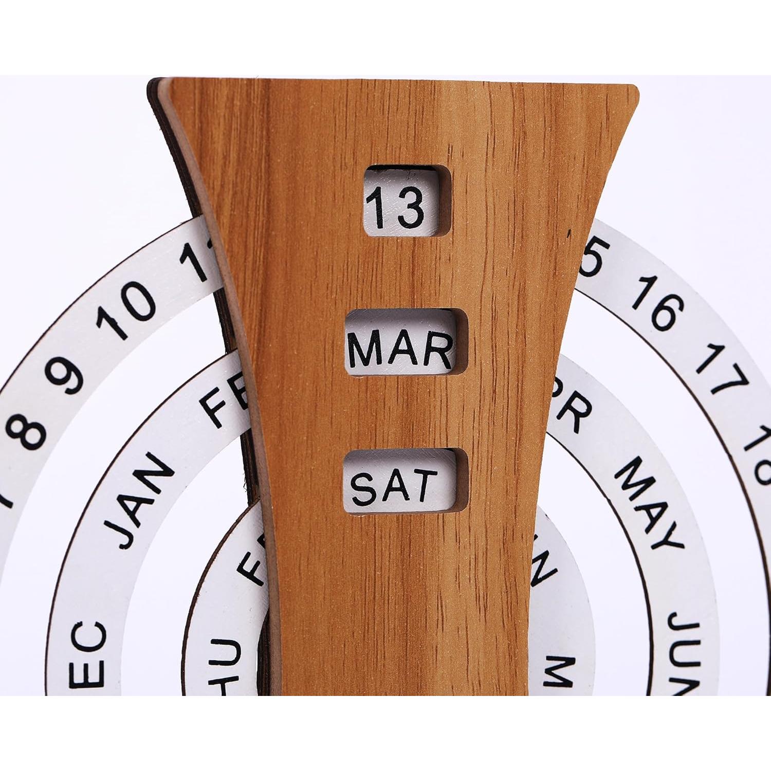 Calendario Perpetuo de Escritorio Aovdy de Madera Natural