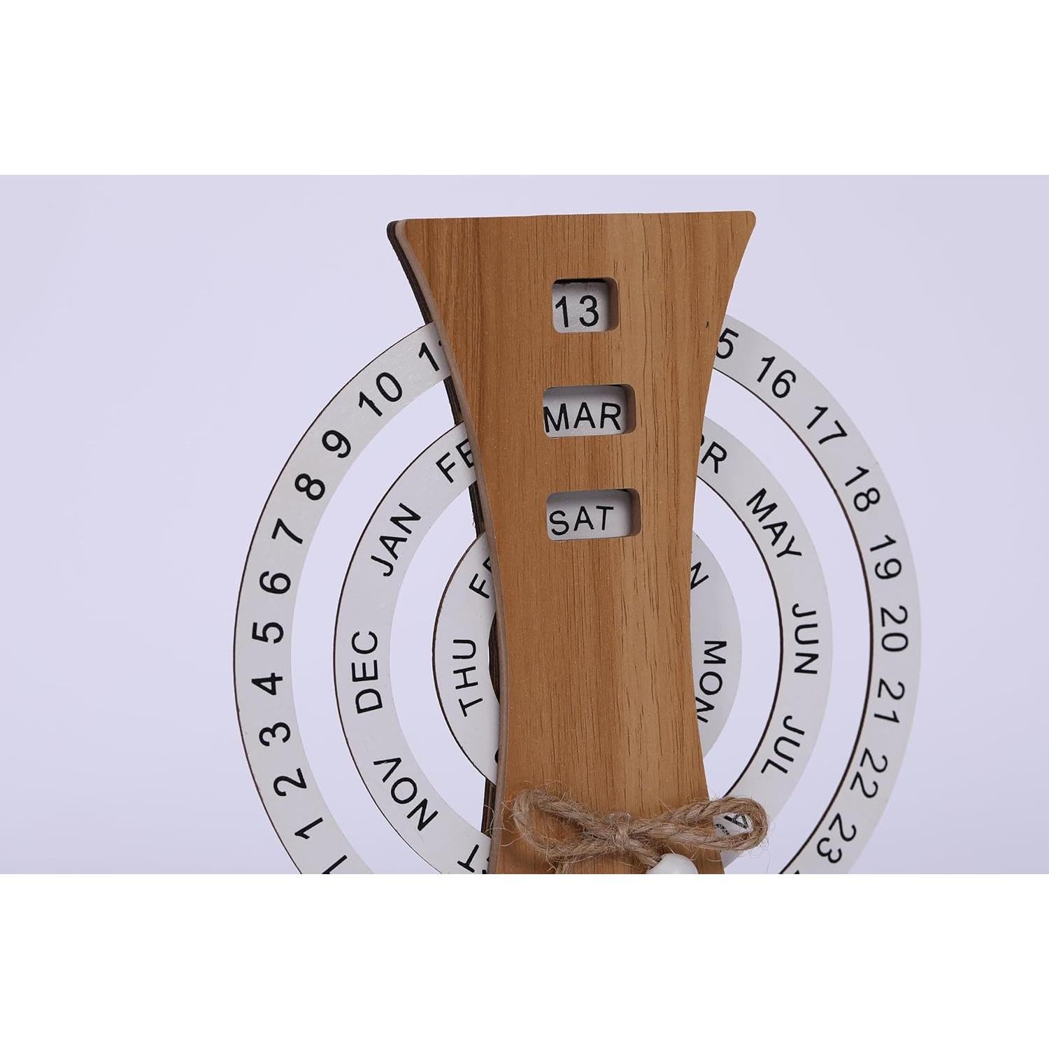 Calendario Perpetuo de Escritorio Aovdy de Madera Natural