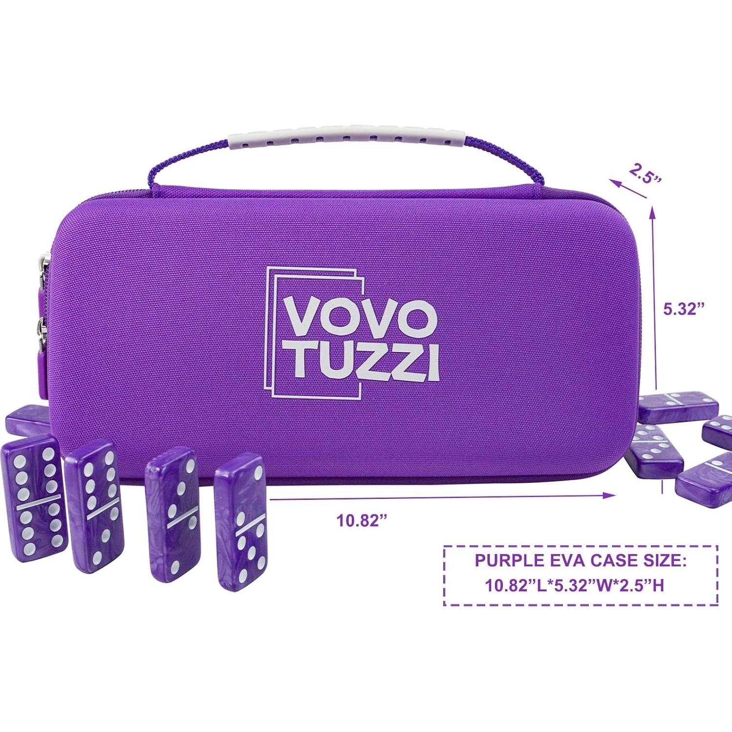 Juego de Dominó Doble 6 Morado Vovotuzzi con Estuche y Soportes
