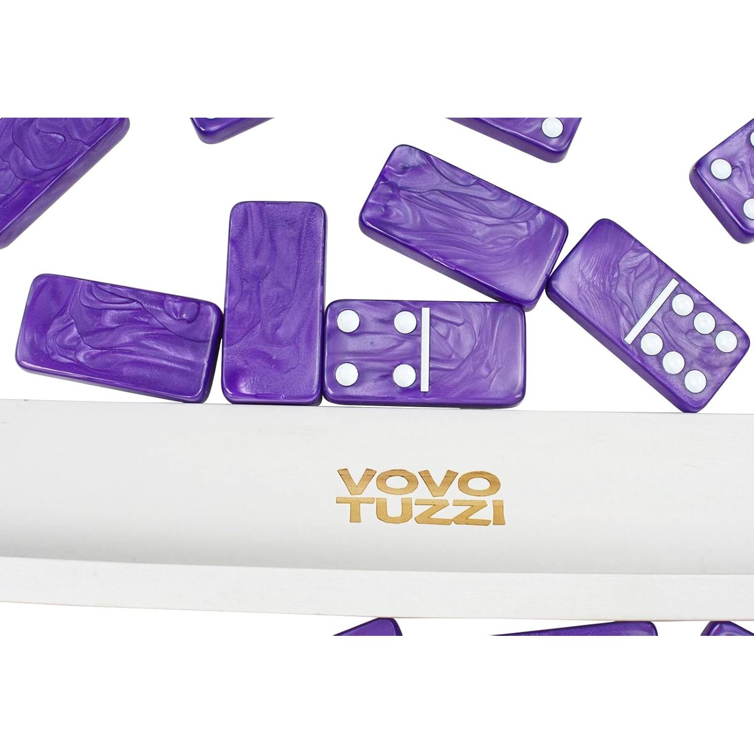 Juego de Dominó Doble 6 Morado Vovotuzzi con Estuche y Soportes
