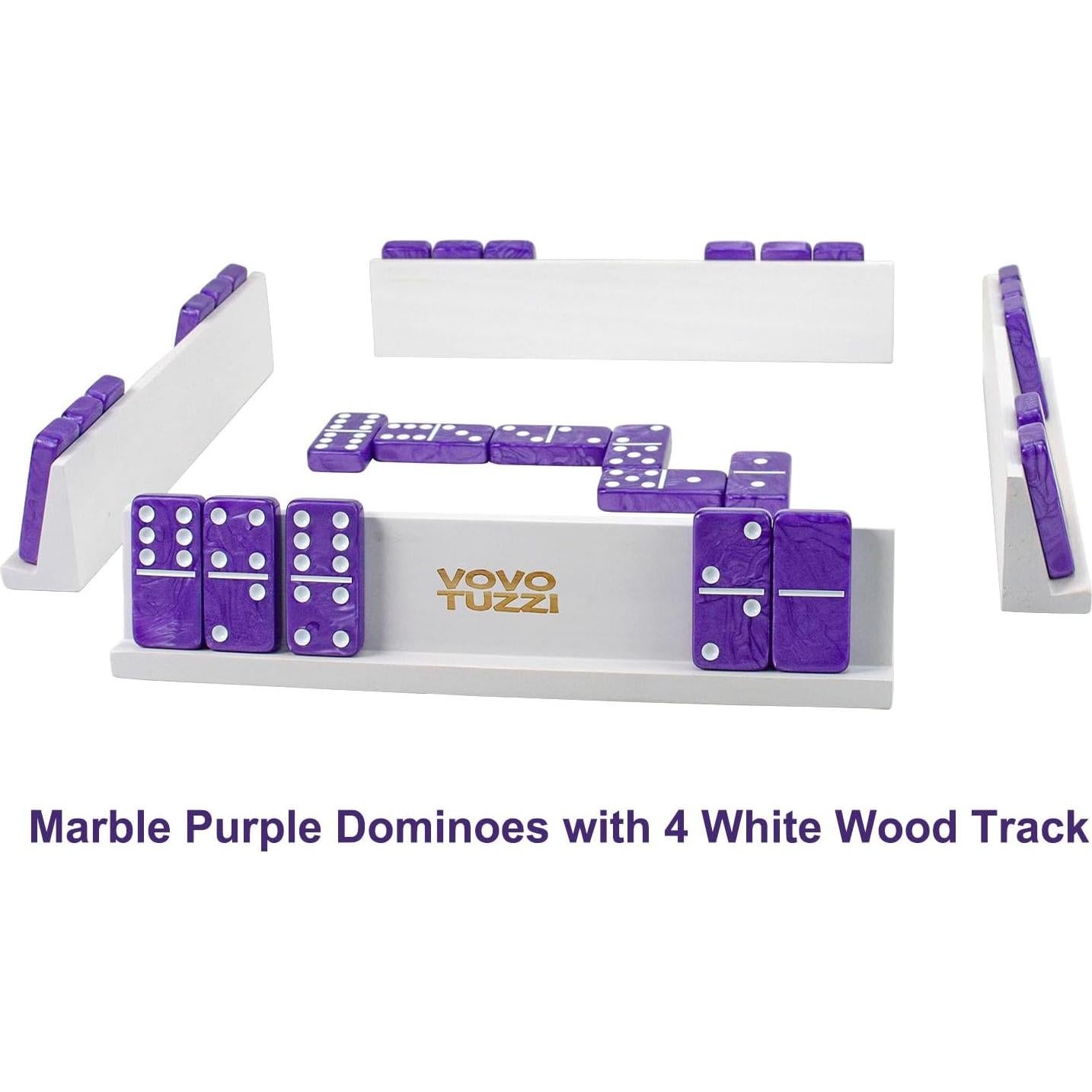 Juego de Dominó Doble 6 Morado Vovotuzzi con Estuche y Soportes