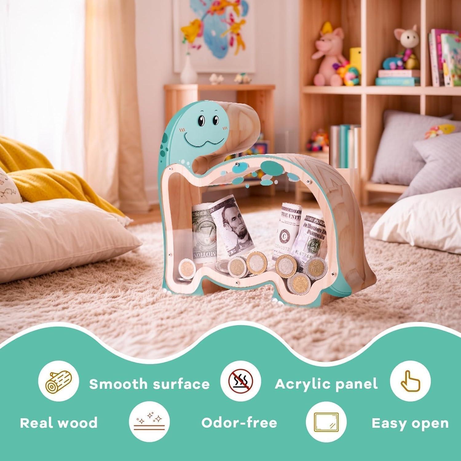 Hucha de Madera Brachiosaurus Uniwooder para Niños DIY