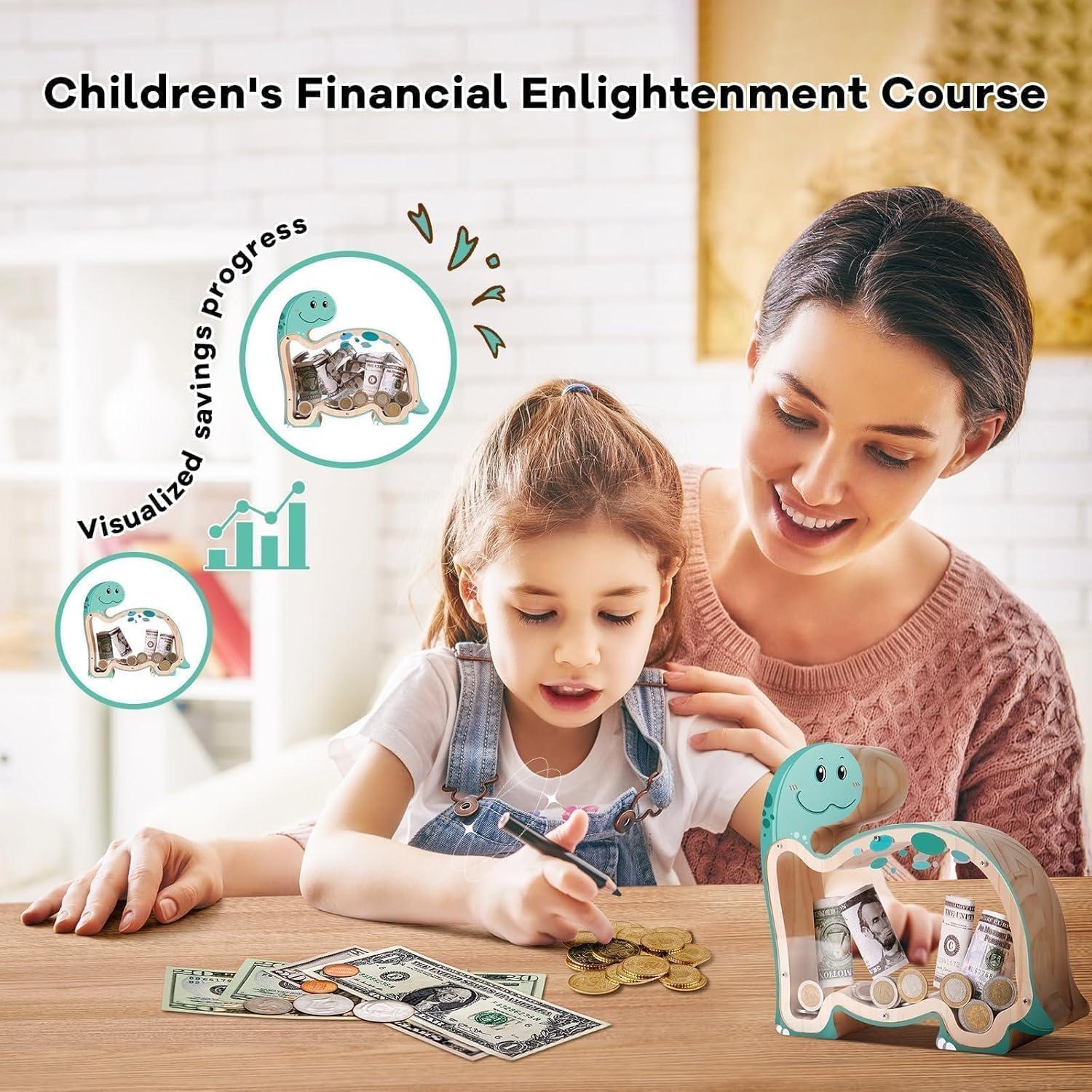 Hucha de Madera Brachiosaurus Uniwooder para Niños DIY