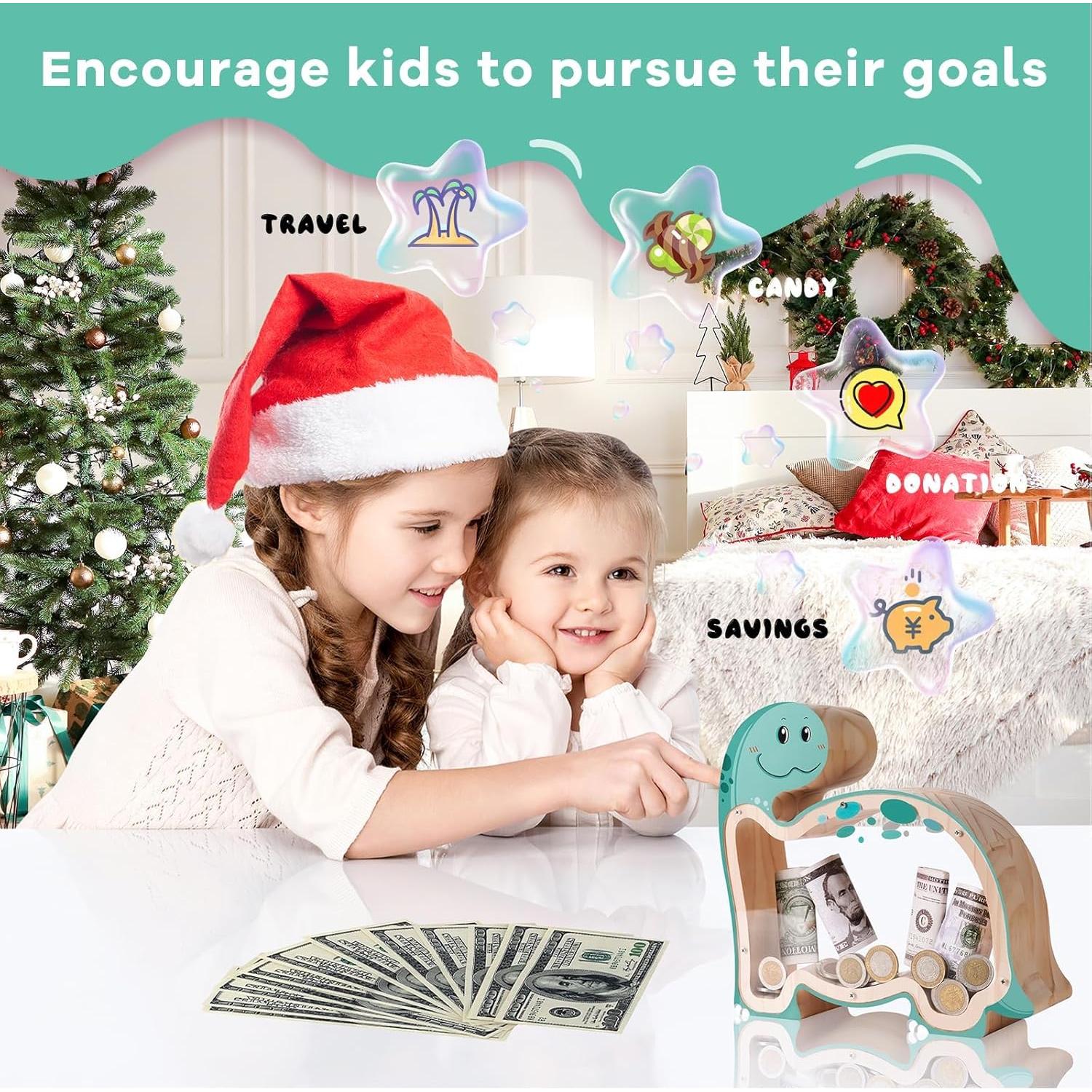 Hucha de Madera Brachiosaurus Uniwooder para Niños DIY