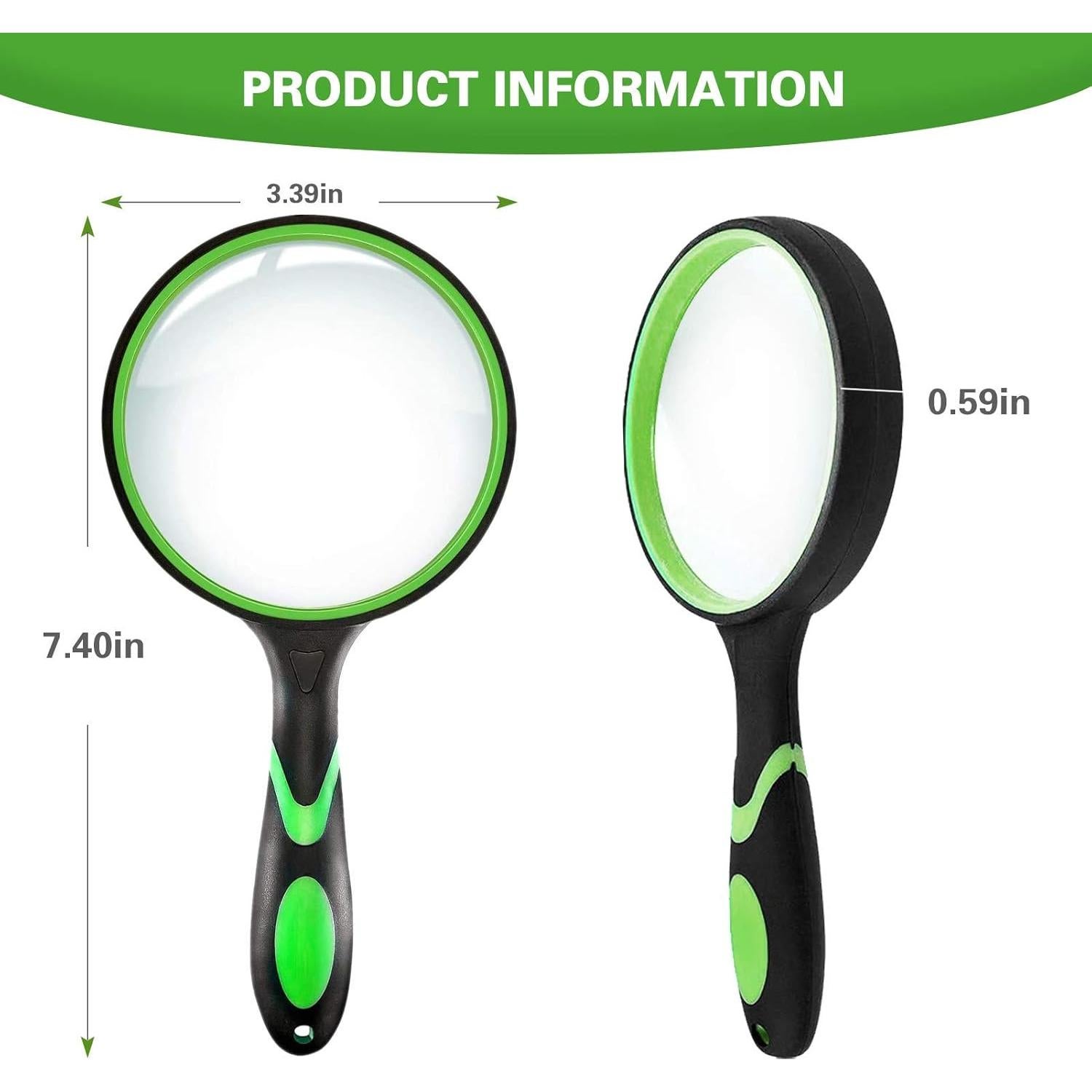 Lupa de Lectura 10X Nazano con Mango Antideslizante 18.8cm