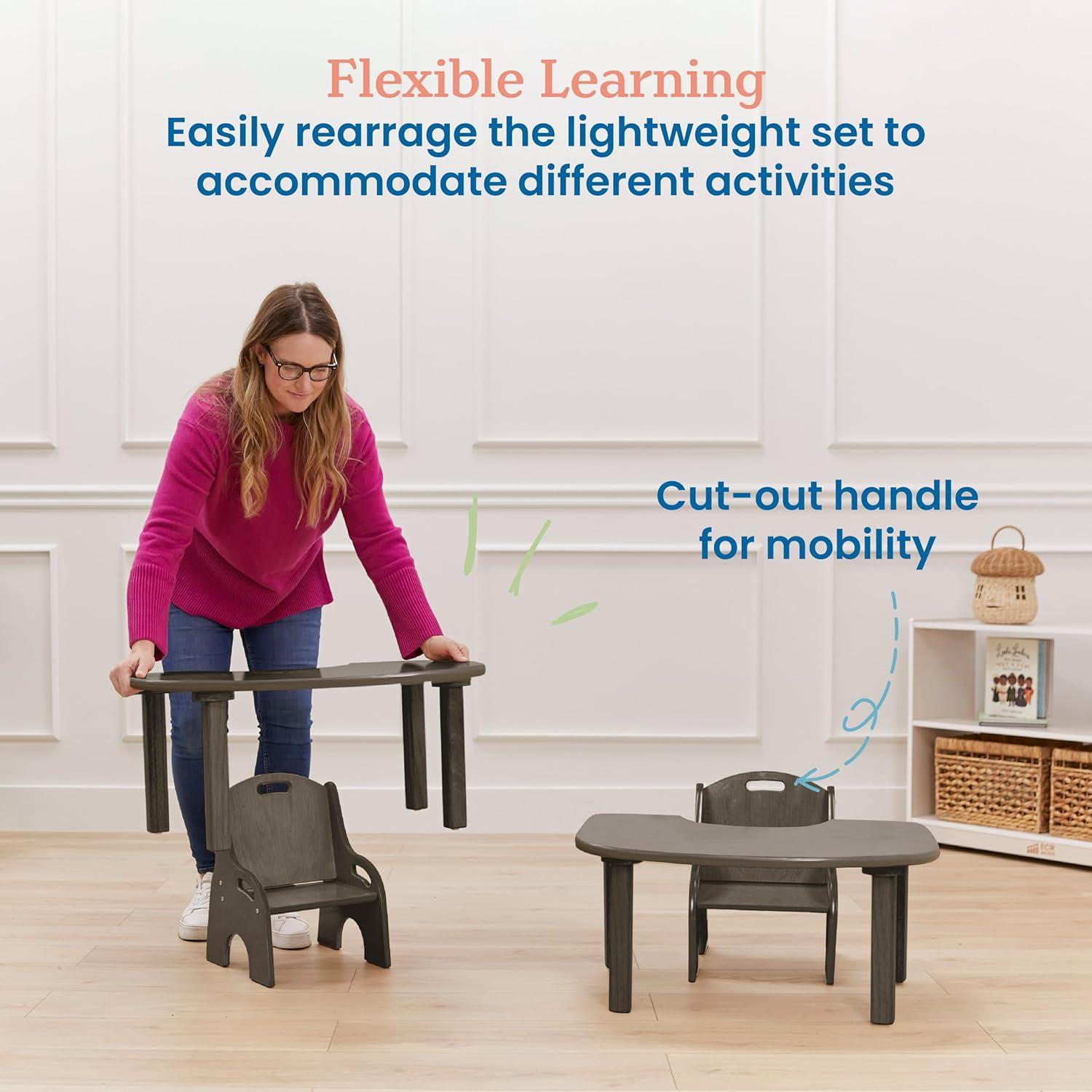 Conjunto de Mesa y Silla Little Learner ECR4Kids - Lavado Gris