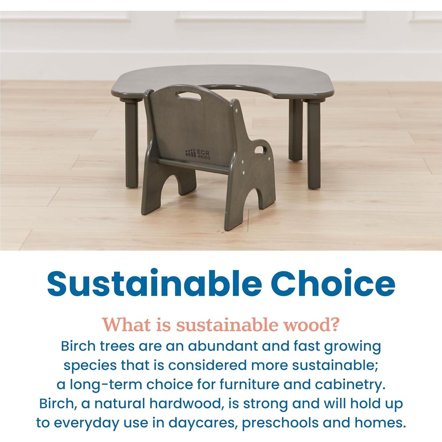 Conjunto de Mesa y Silla Little Learner ECR4Kids - Lavado Gris