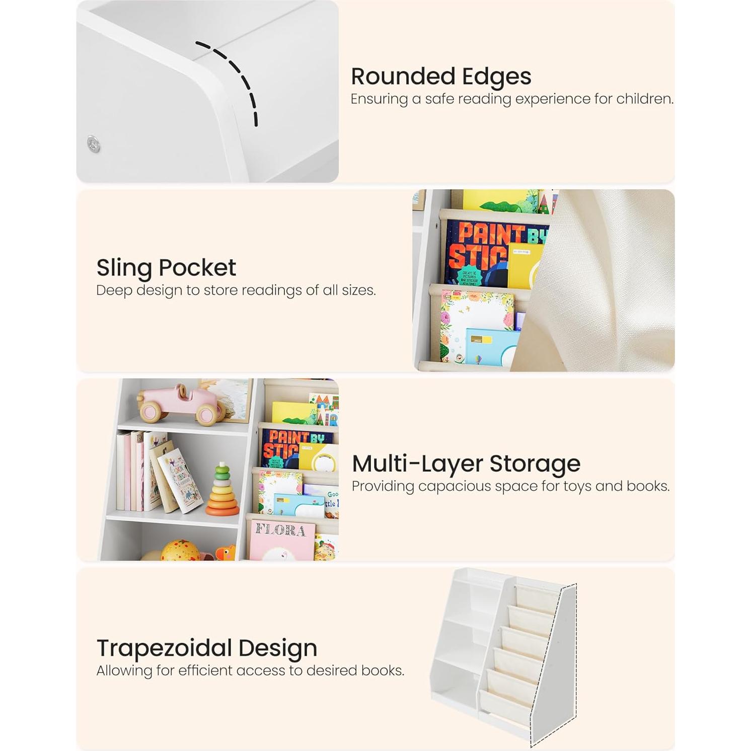 Estantería Infantil CHOEZON 90x35 cm 6 Capas Almacenamiento Juguetes