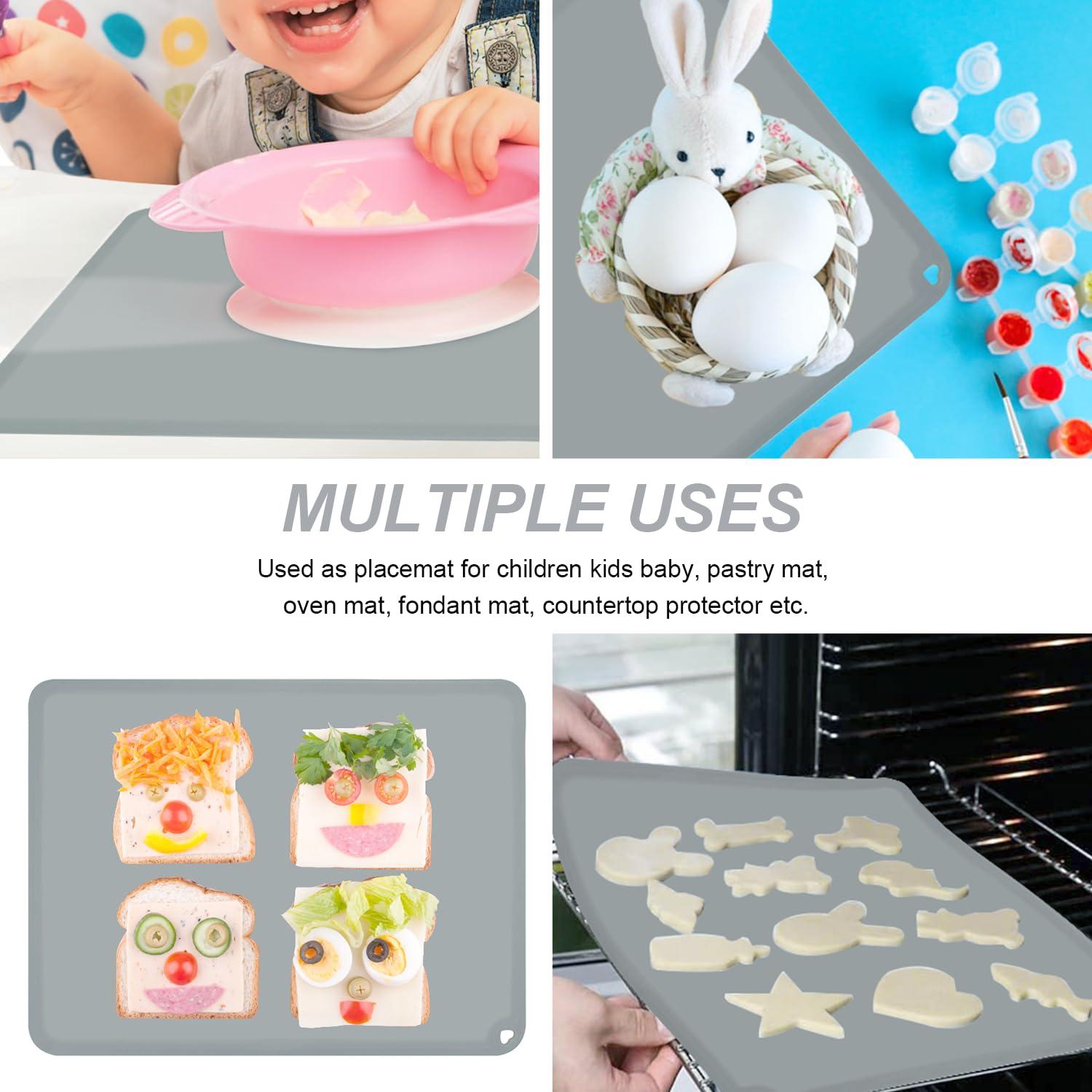 Manteles de Silicona KVK para Niños 4 Piezas Antideslizantes