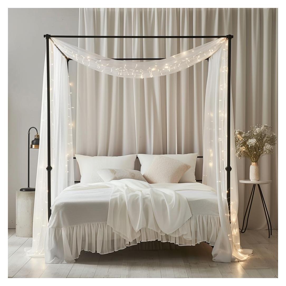 Cortinas de Dosel para Cama de Niñas Comtelek 76.2x578.9cm