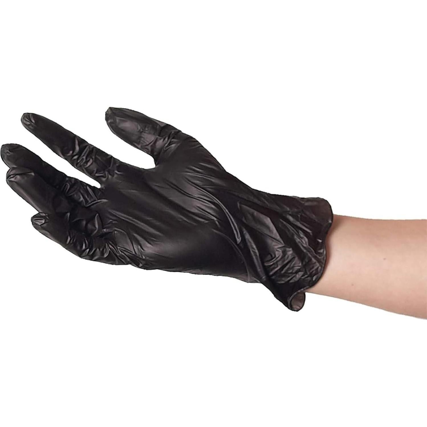 Guantes de Vinilo Desechables ForPro Negros Pequeños 100 Unidades