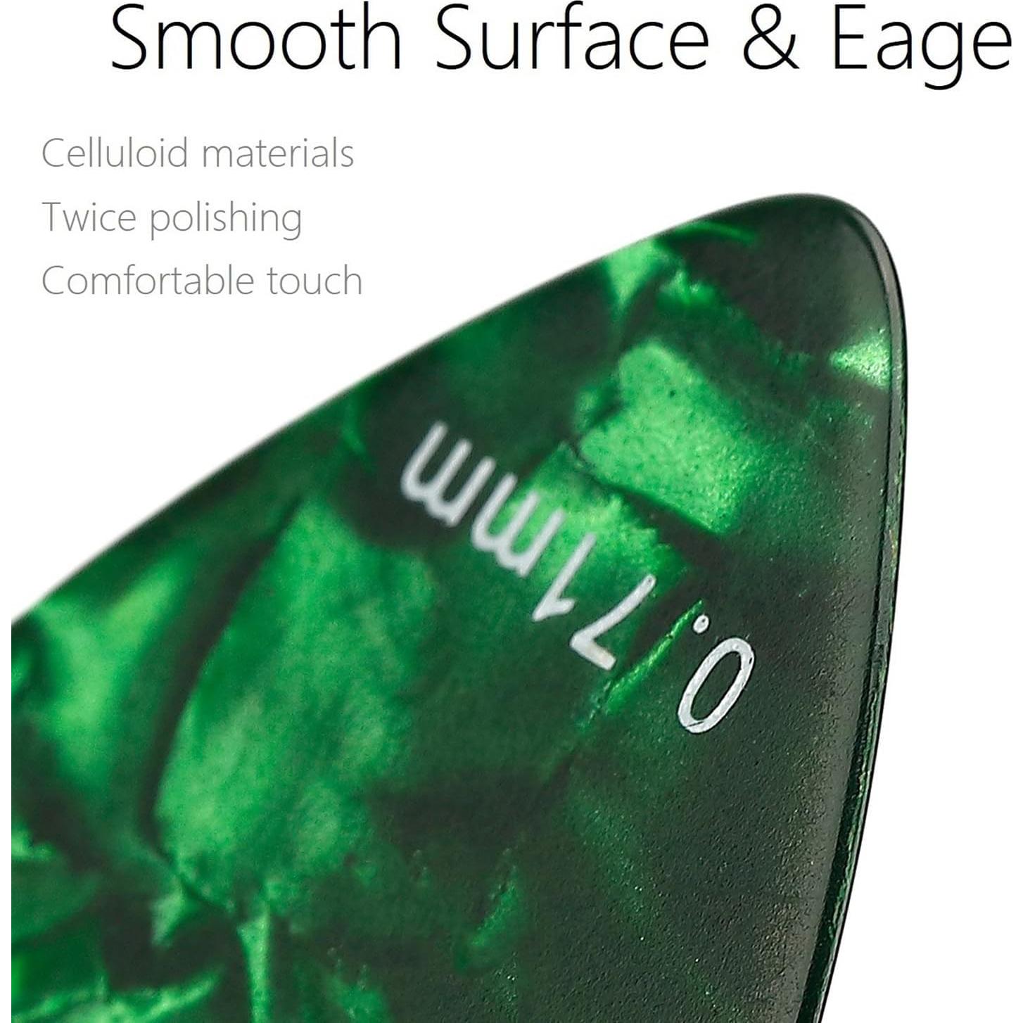 Puas de guitarra de celuloide 15 paquetes con caja metálica