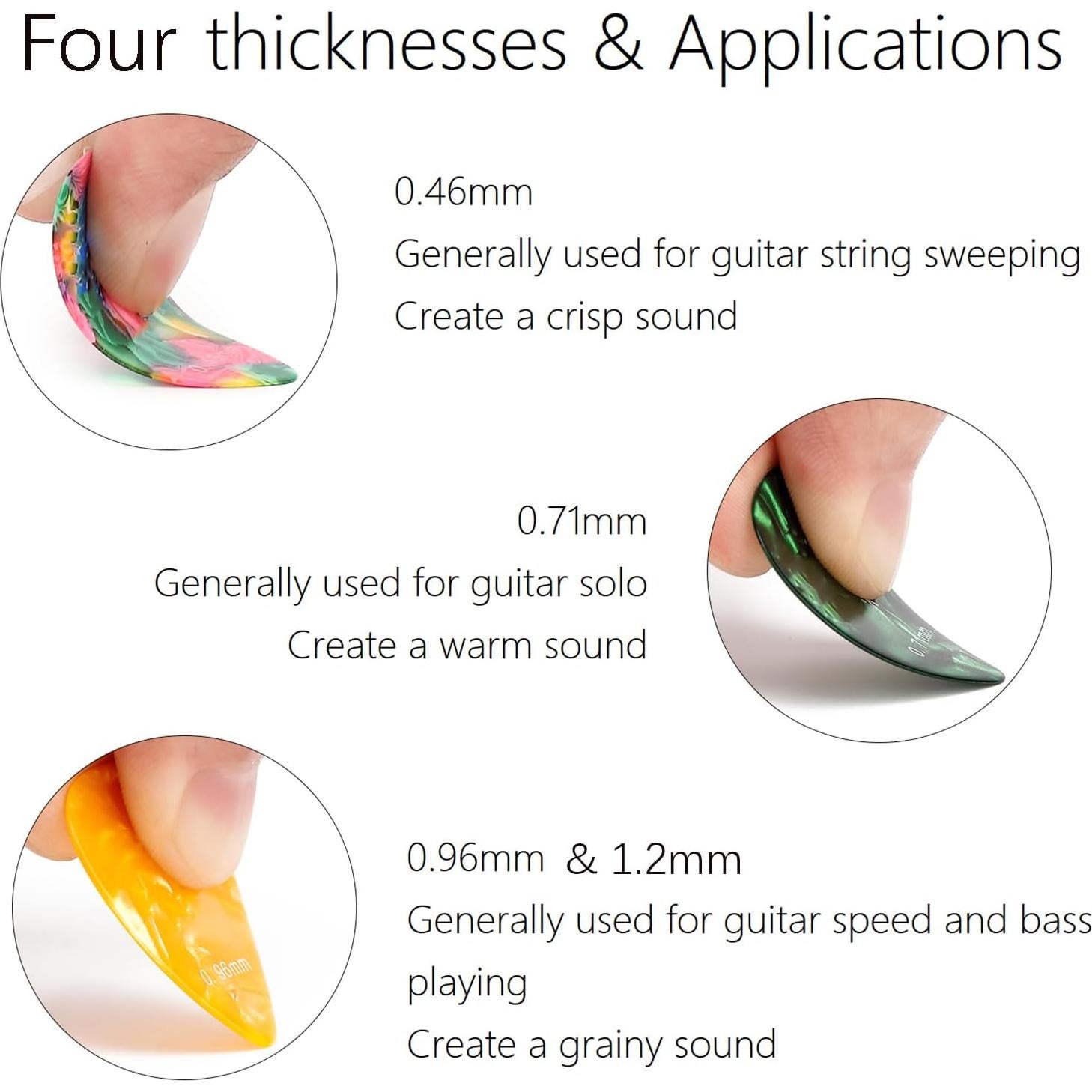 Puas de guitarra de celuloide 15 paquetes con caja metálica