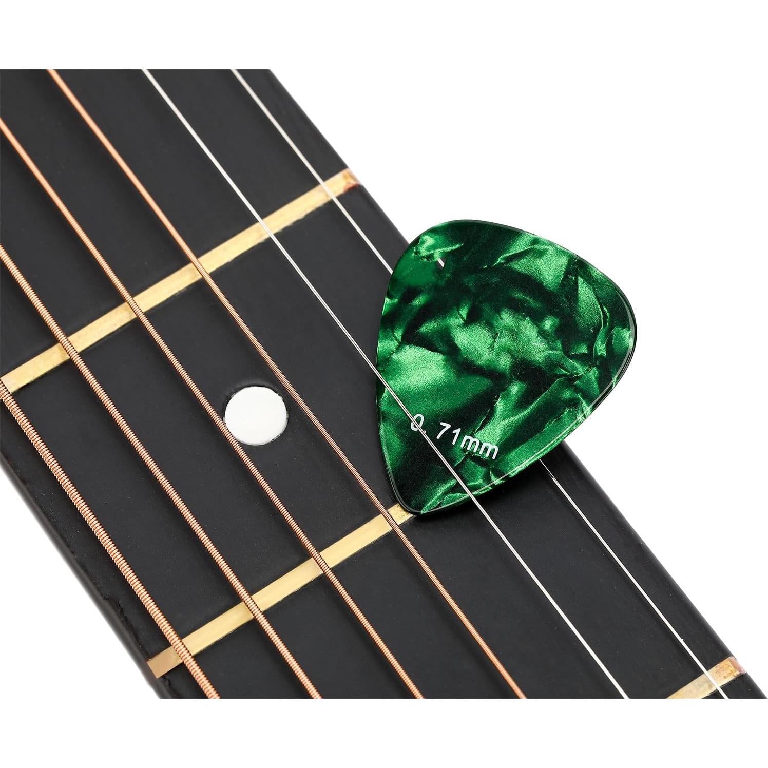 Puas de guitarra de celuloide 15 paquetes con caja metálica