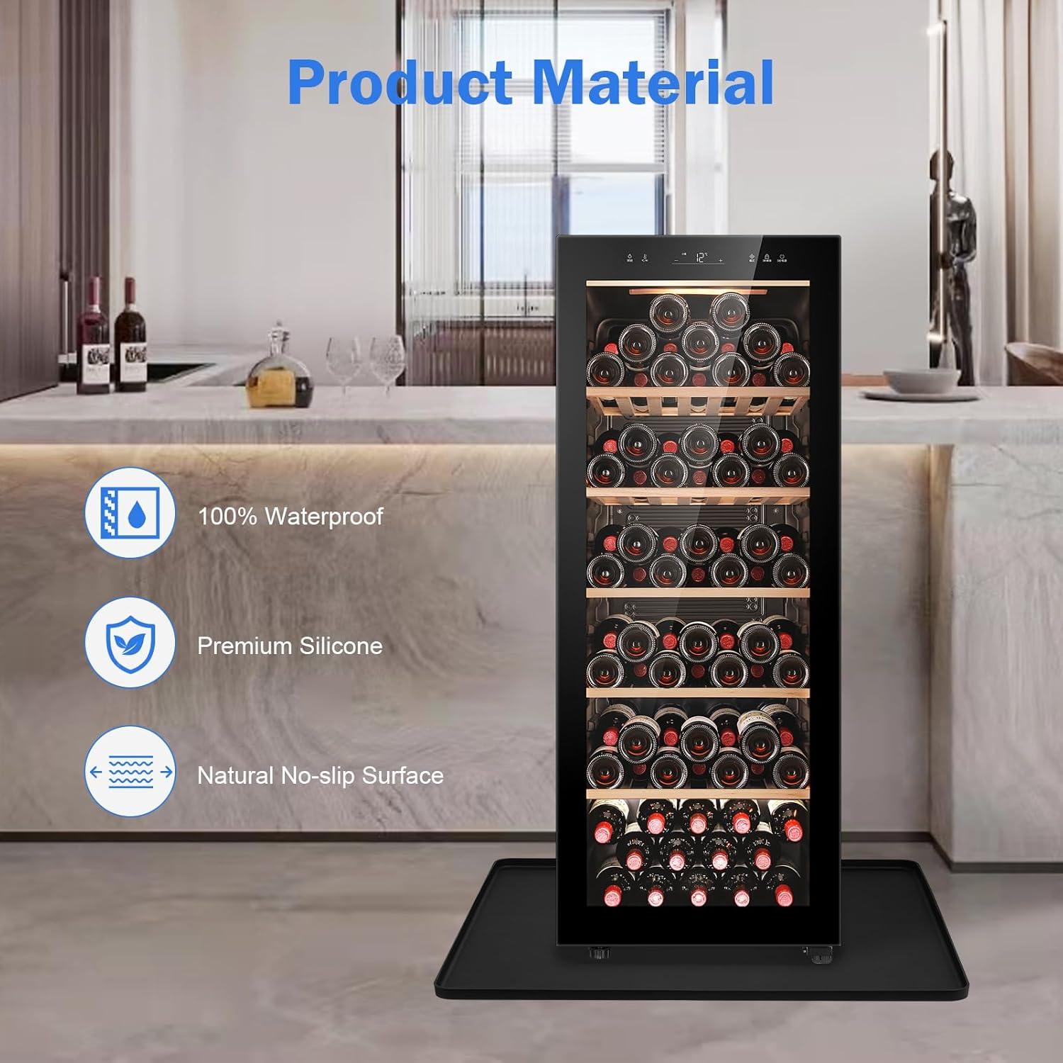 Alfombrilla de Silicona Negra para Mini Nevera 60x50cm