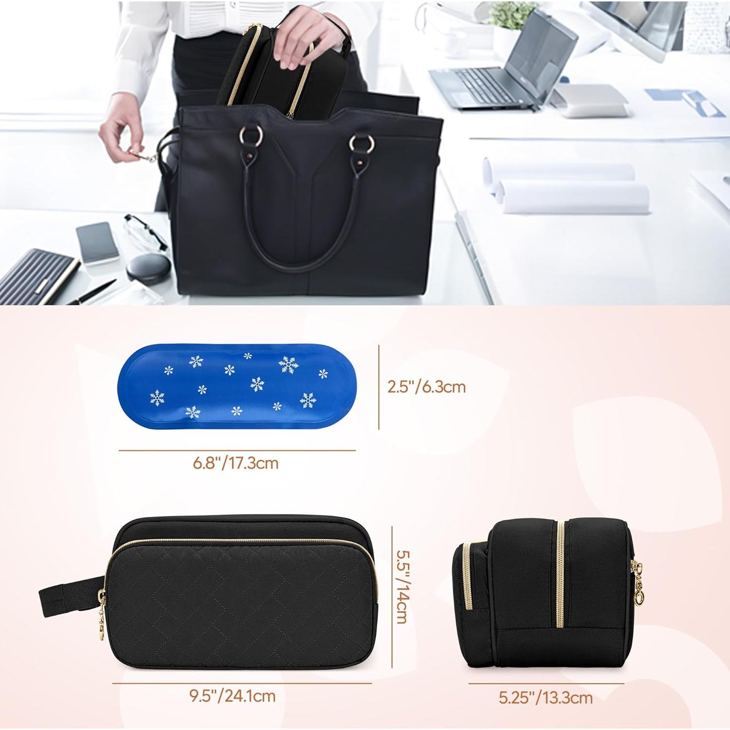 Bolsa de Enfriamiento de Leche Materna Damero Negra con 4 Hielos