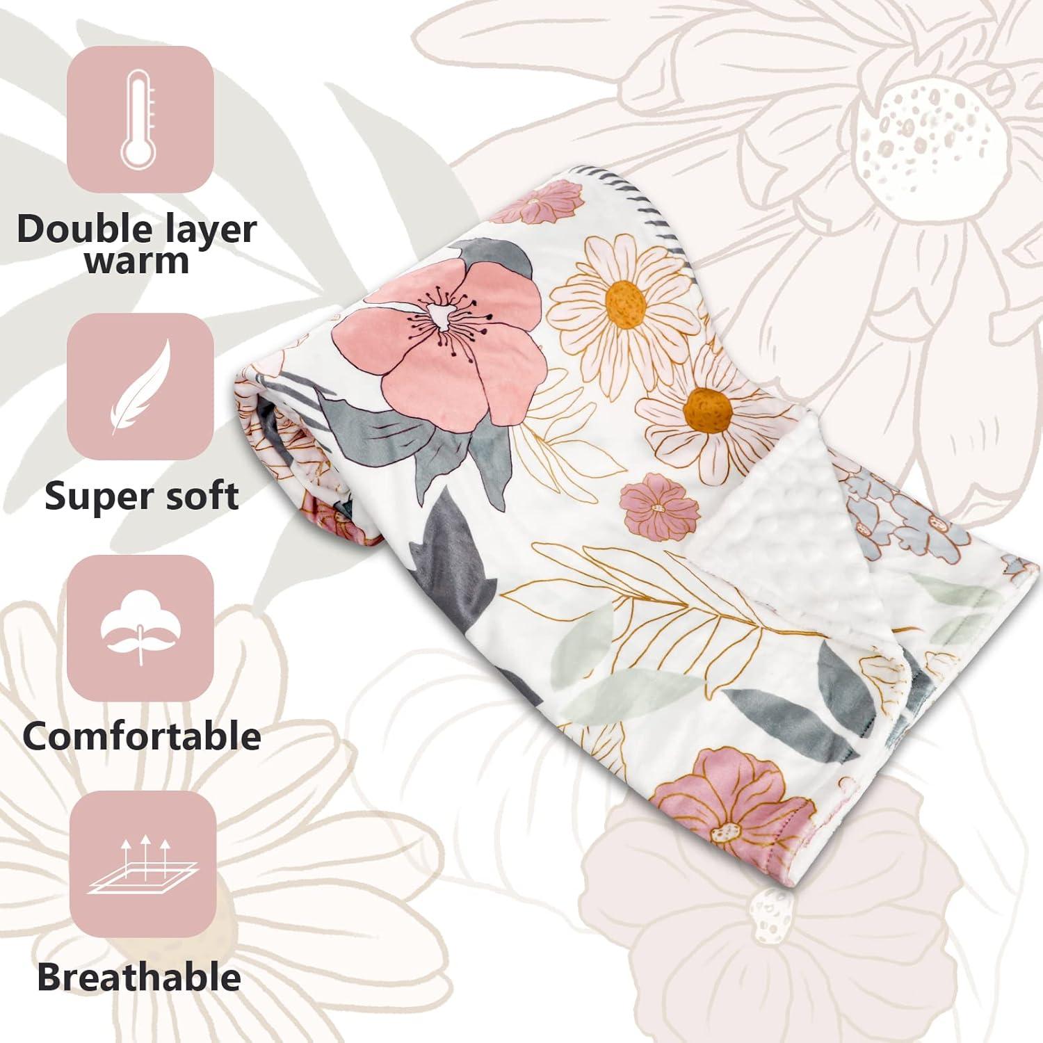 Manta de Recibo para Bebés HNHUAMING Floral 76x102 cm