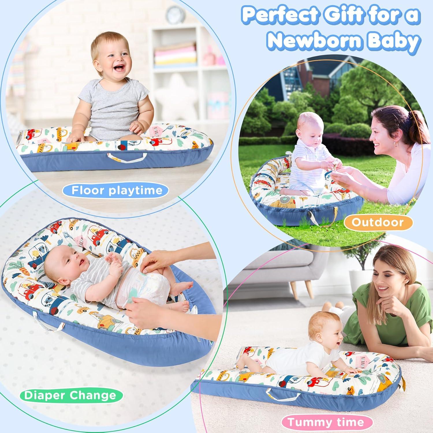 Lounger para Bebés KISS GOLD - Algodón Suave y Transpirable Azul