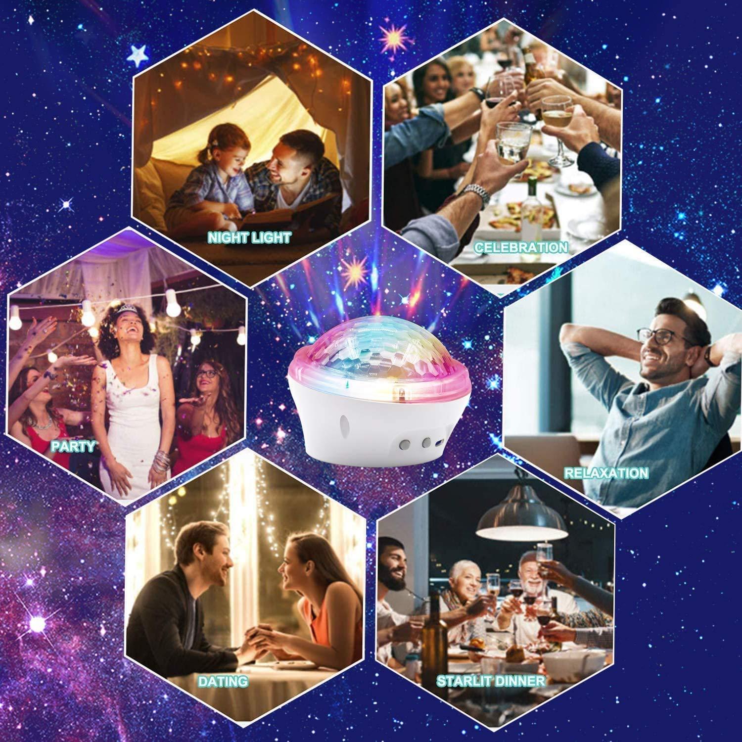 Proyector de Luz Nocturna Estelar Bizzerinc LED 4 Modos