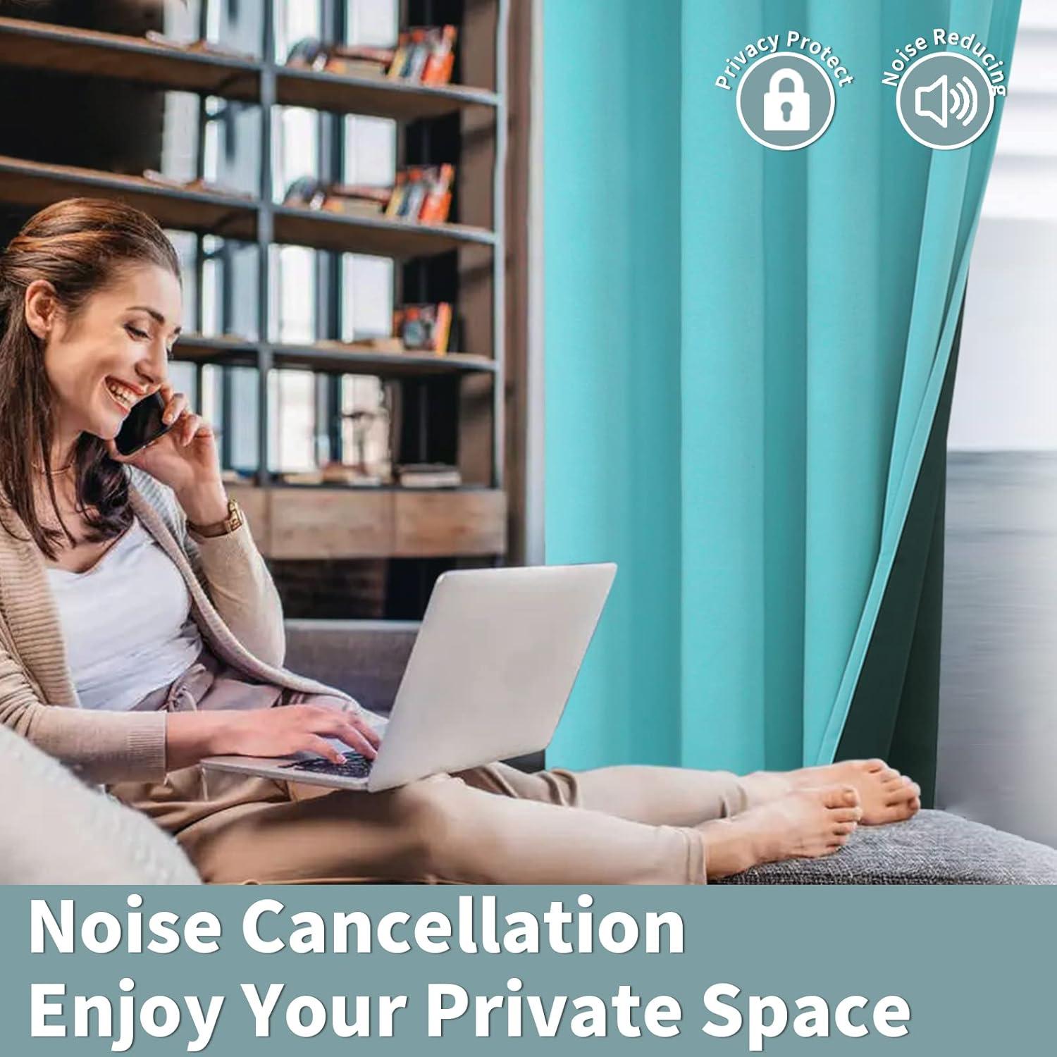 Cortinas Térmicas Aisladas BGment 132x160 cm Aqua 2 Paneles