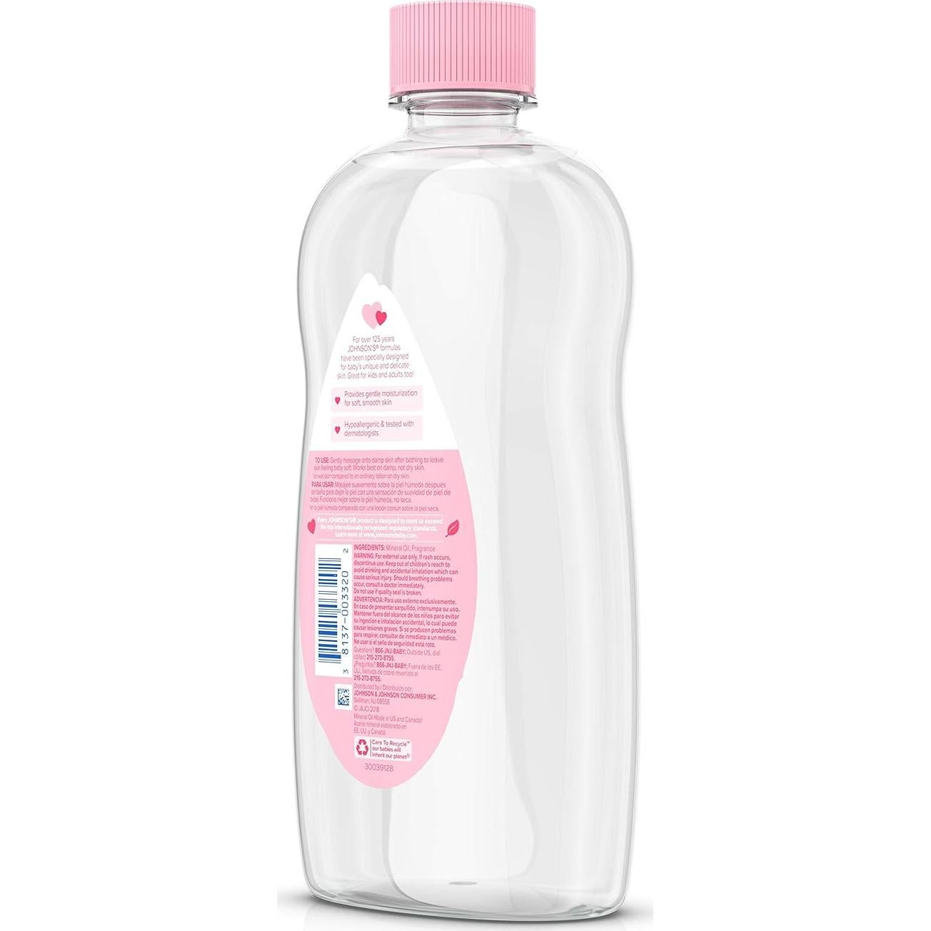 Aceite Johnson's Baby 591 ml - Aceite Mineral Puro para Bebés
