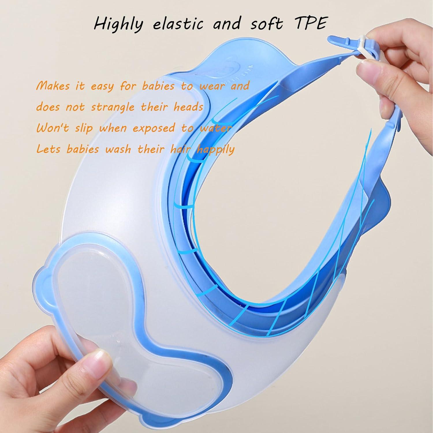 Gorro de Ducha Ajustable TinyGuardian para Bebés 0-9 Años Azul