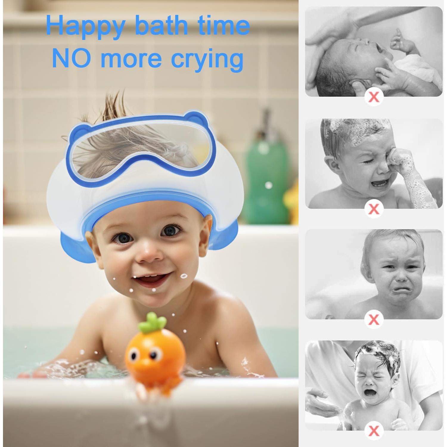 Gorro de Ducha Ajustable TinyGuardian para Bebés 0-9 Años Azul