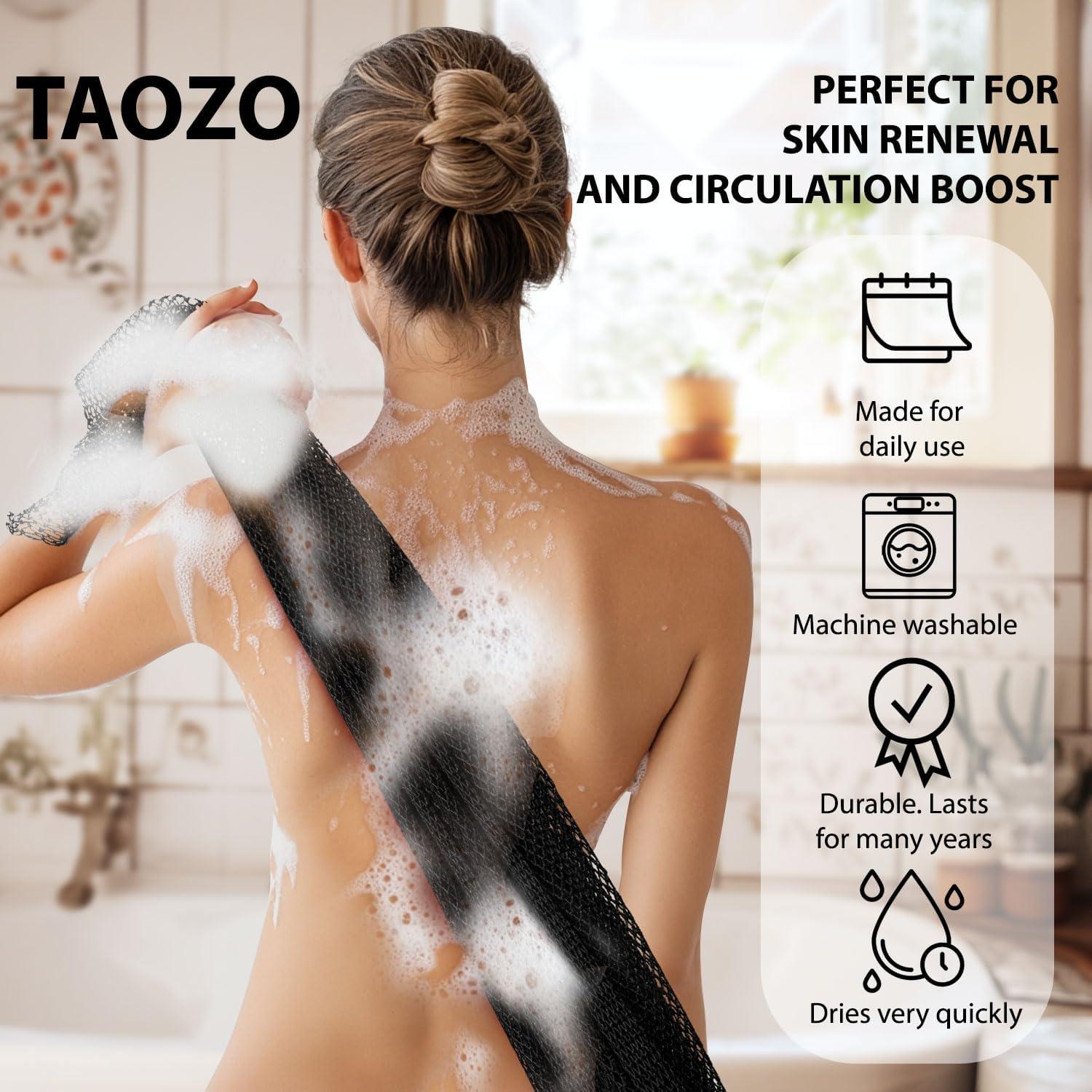 Esponja Exfoliante Africana TAOZO 80x30 cm Negra