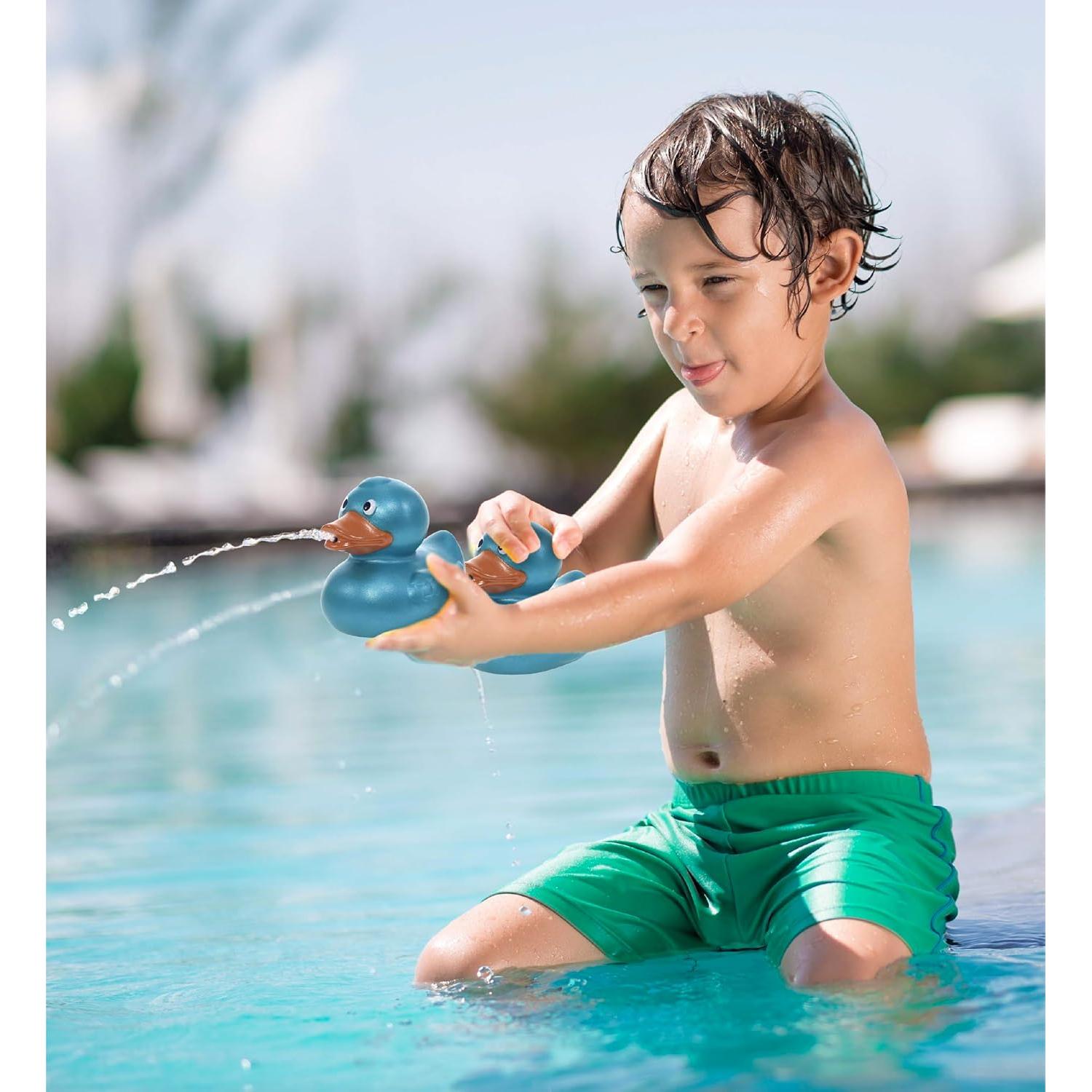 Juguete de Baño Pato Azul Metálico DolliBu - Flotante 6.86cm