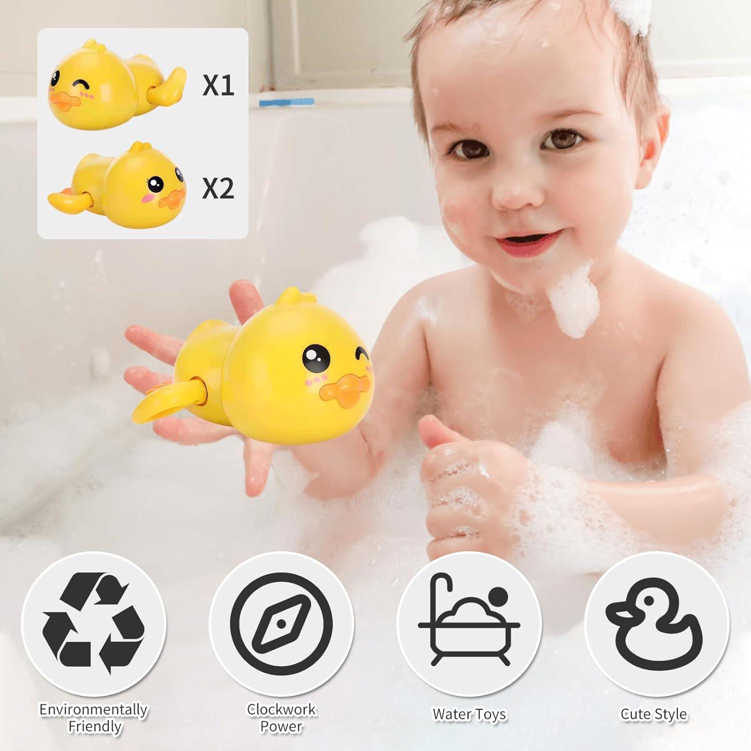 Juguetes de baño para bebés Gute - Patos nadadores a cuerda (3 unidades)