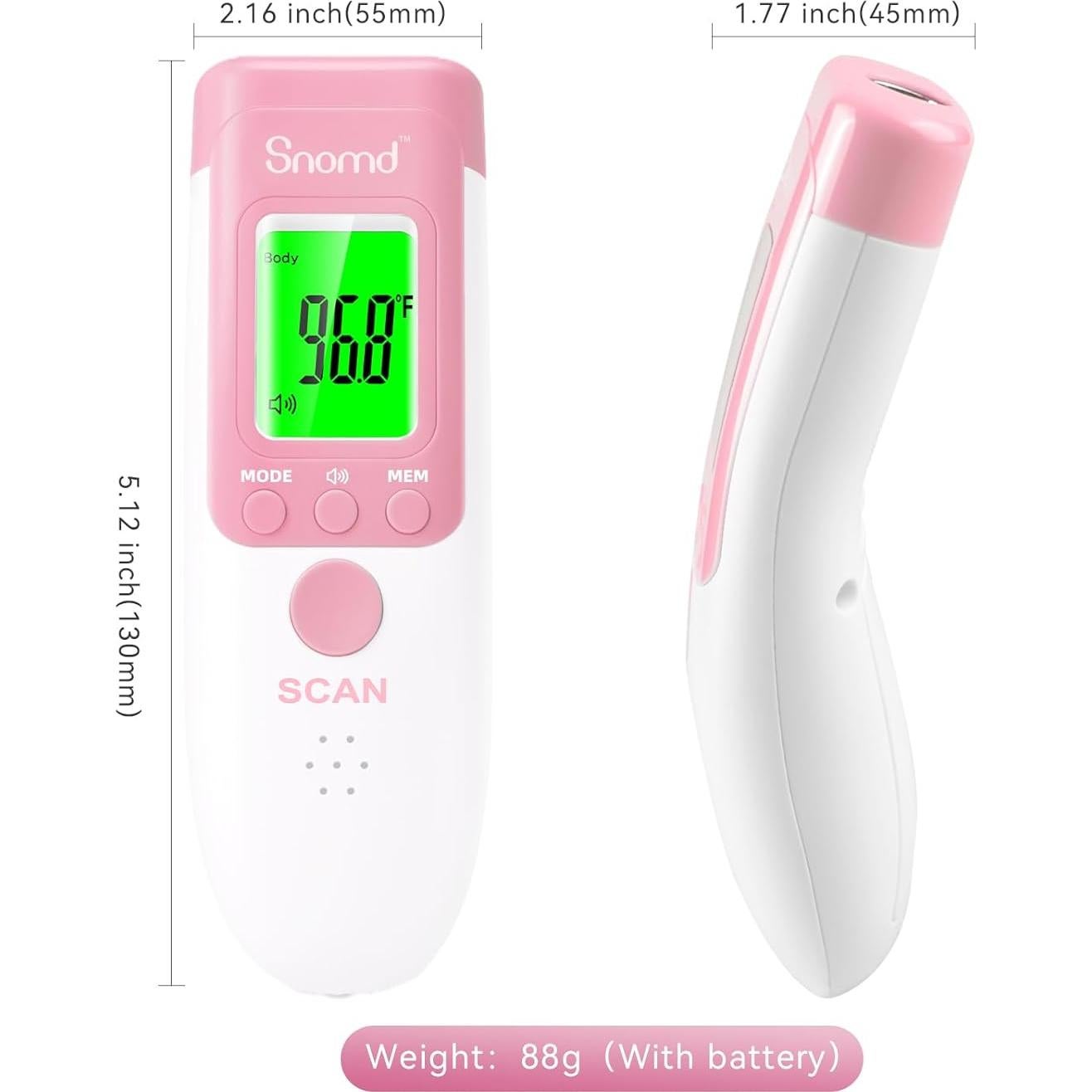 Termómetro Digital Infrarrojo Berrcom JXB-183 3-en-1 LCD